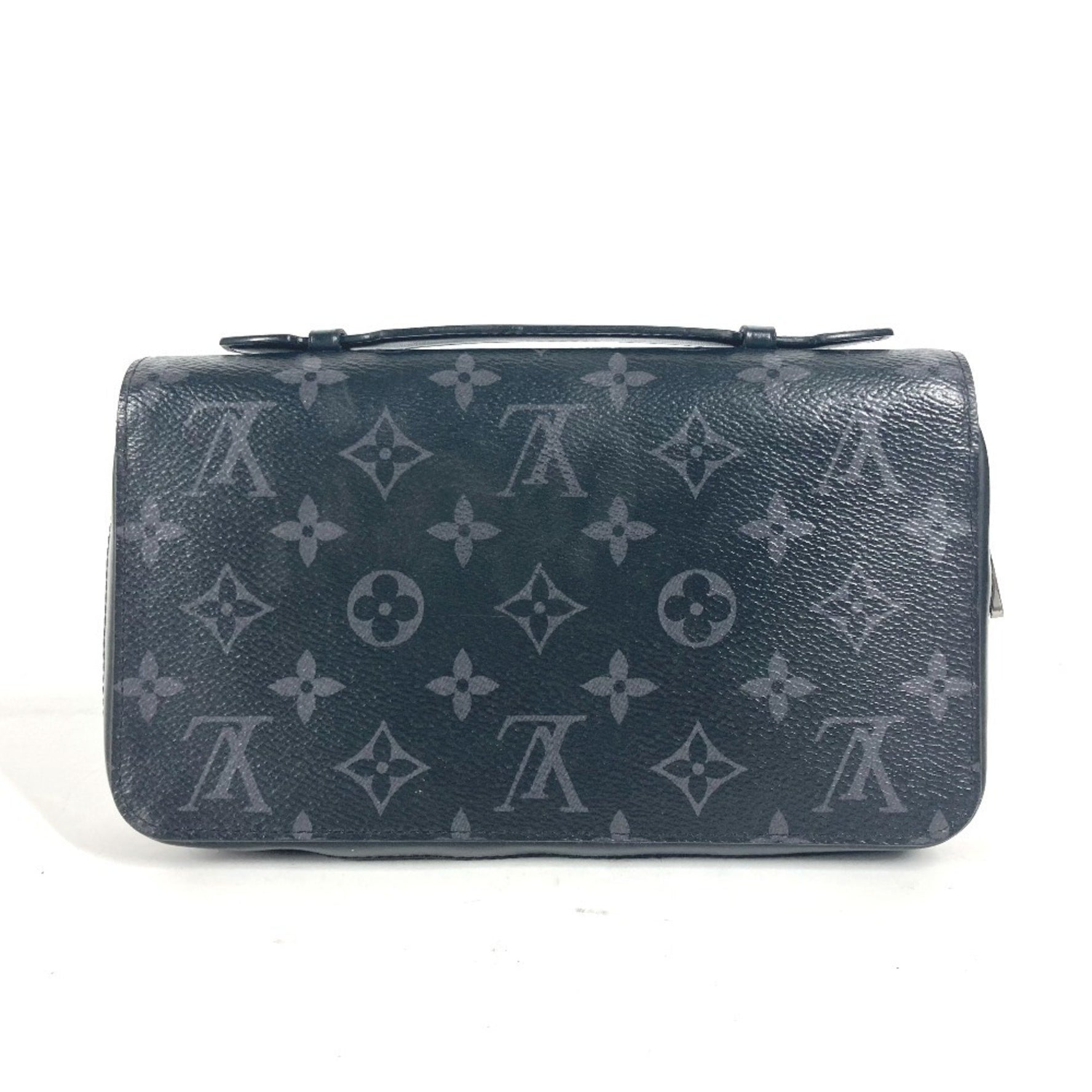 LOUIS VUITTON M61698 Monogram Eclipse Zippy XL Handbag/Travel Case/Long Wallet in Canvas, Men's, Black