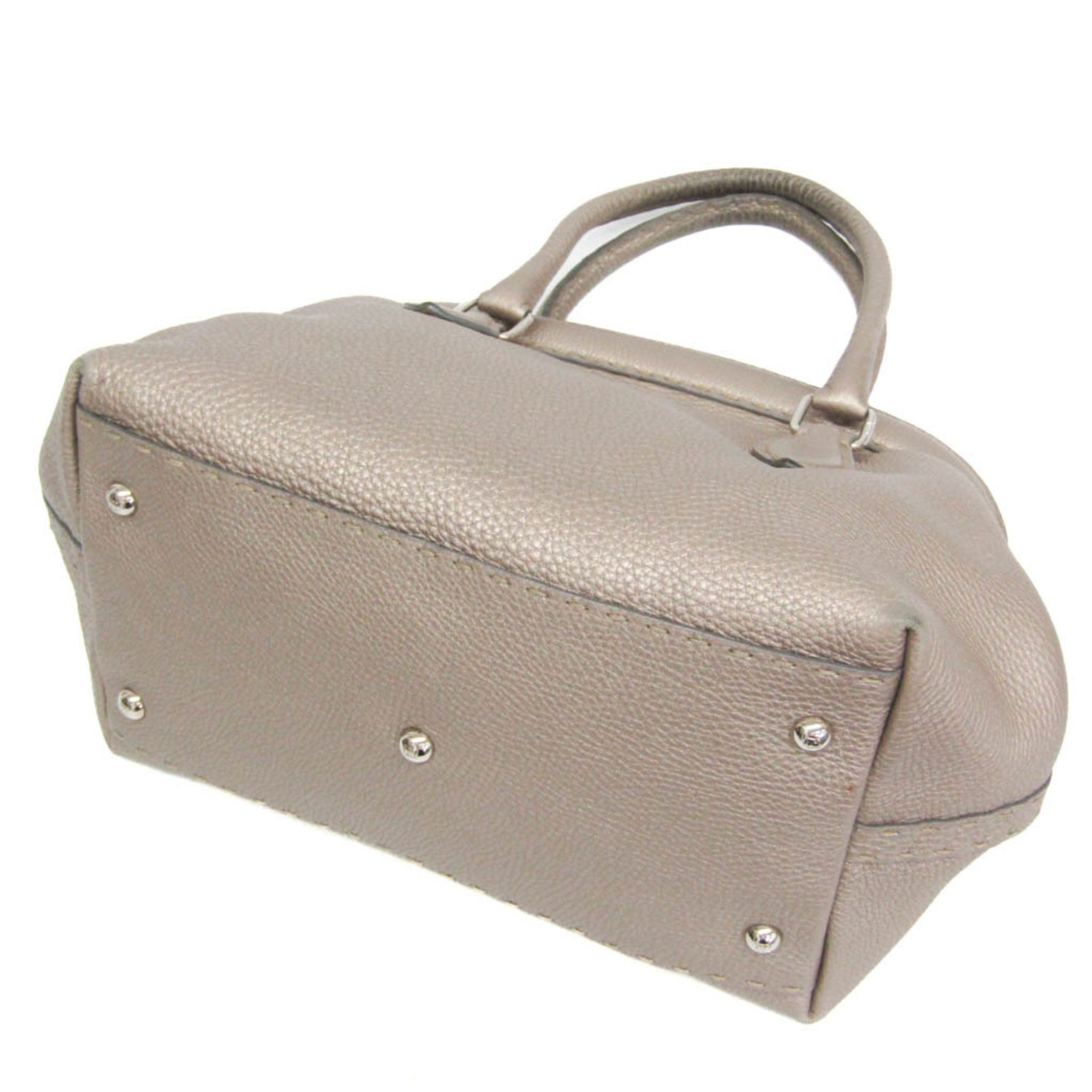 Fendi Selleria 8BN127 Women's Leather Handbag Silver