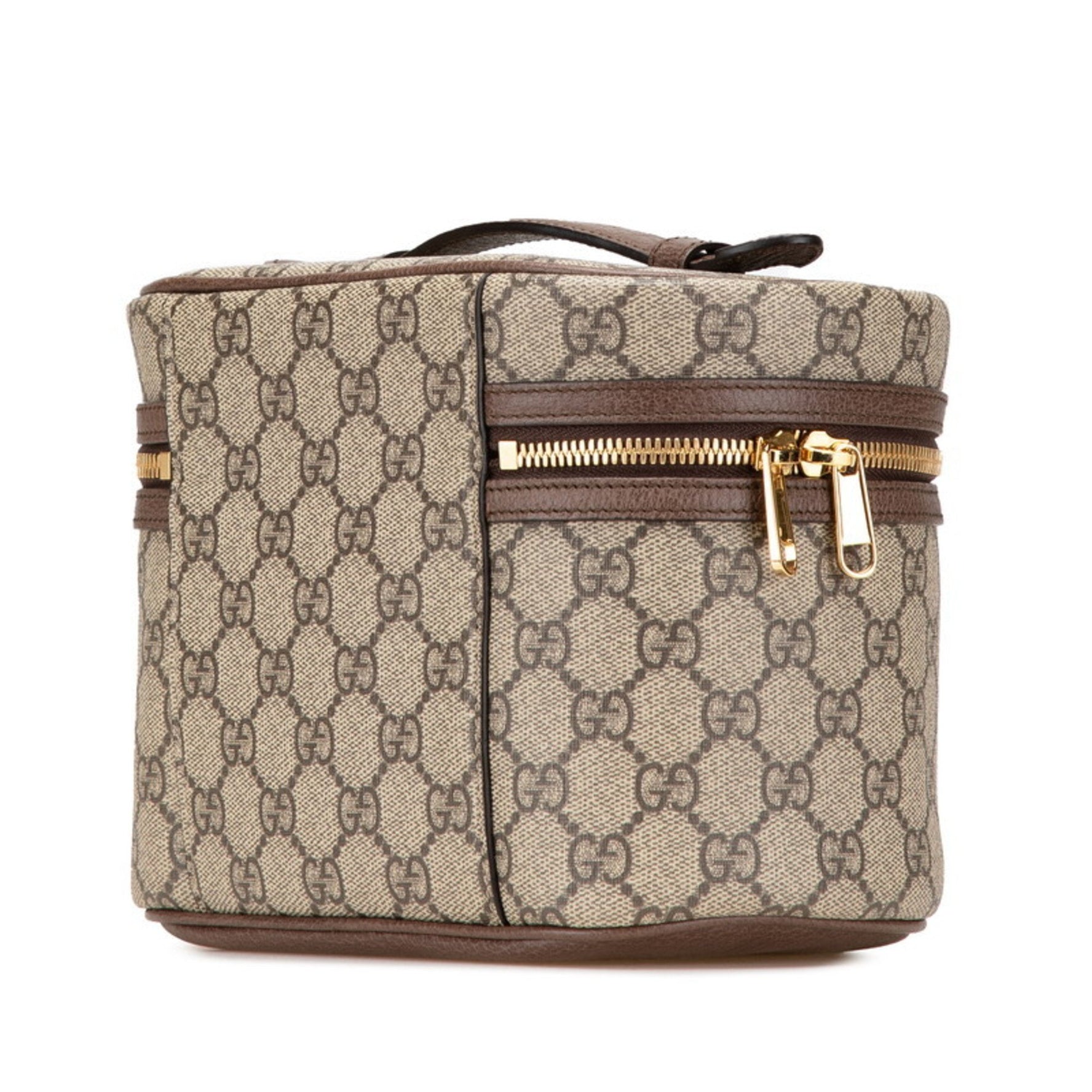 Gucci GG Supreme Ophidia Mirrored Vanity Bag, Handbag 611001, Beige, Multicolored PVC Leather, Women's