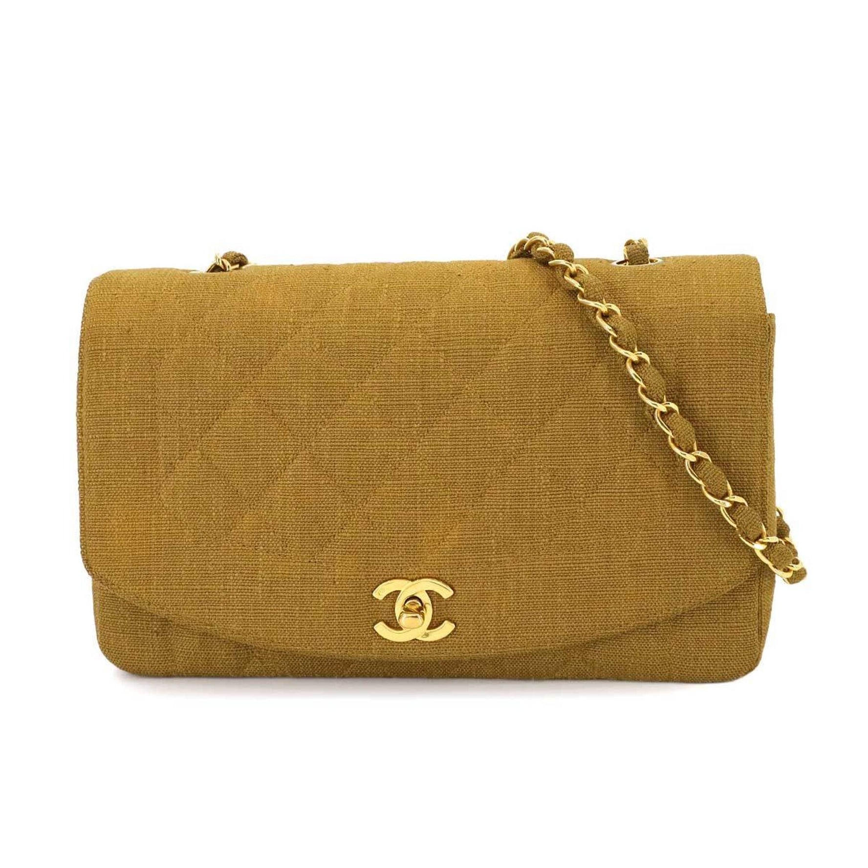 CHANEL Diana Matelasse 25 Chain Shoulder Bag in Canvas