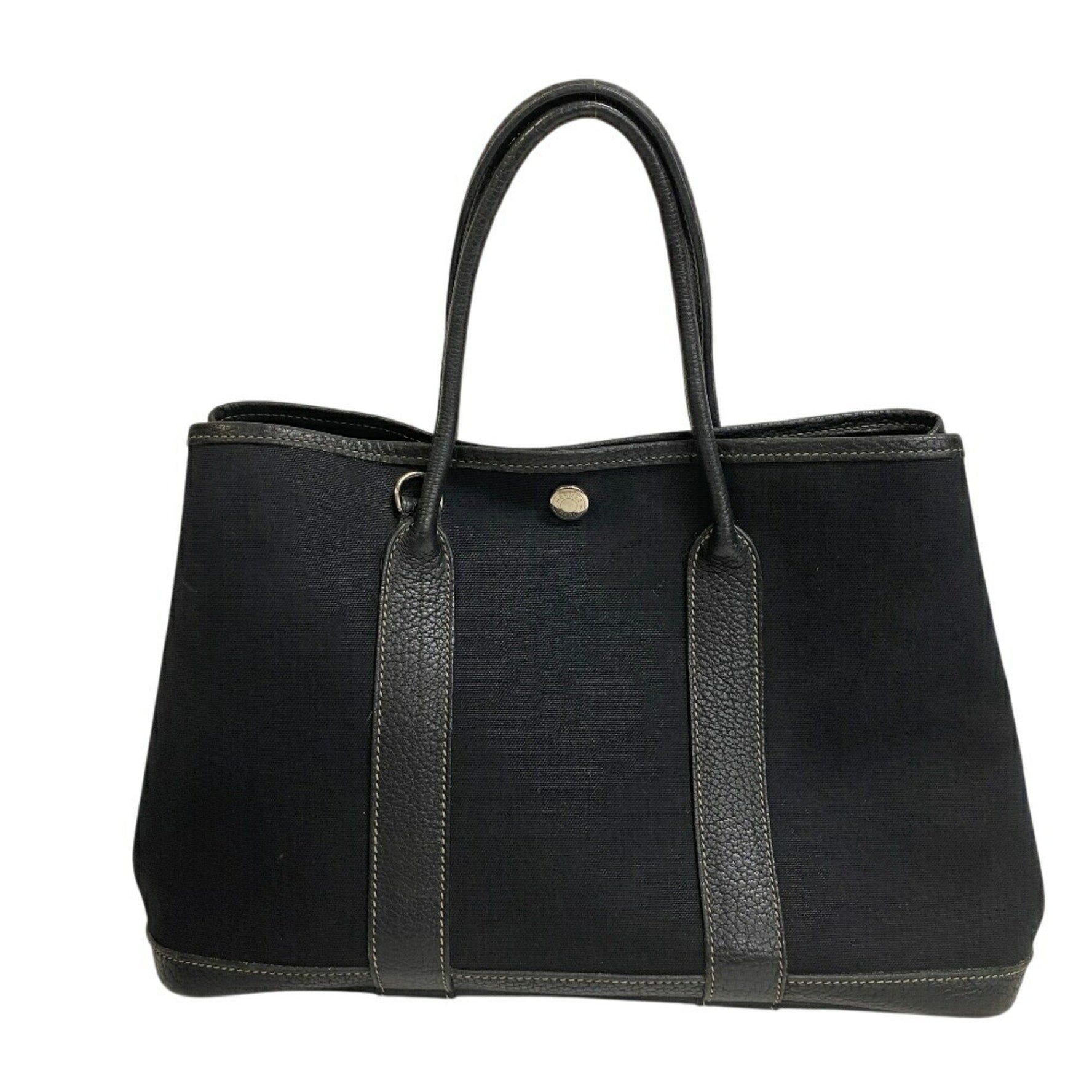 HERMES Hermes Garden TPM 2-way Toile Handbag Women's Black