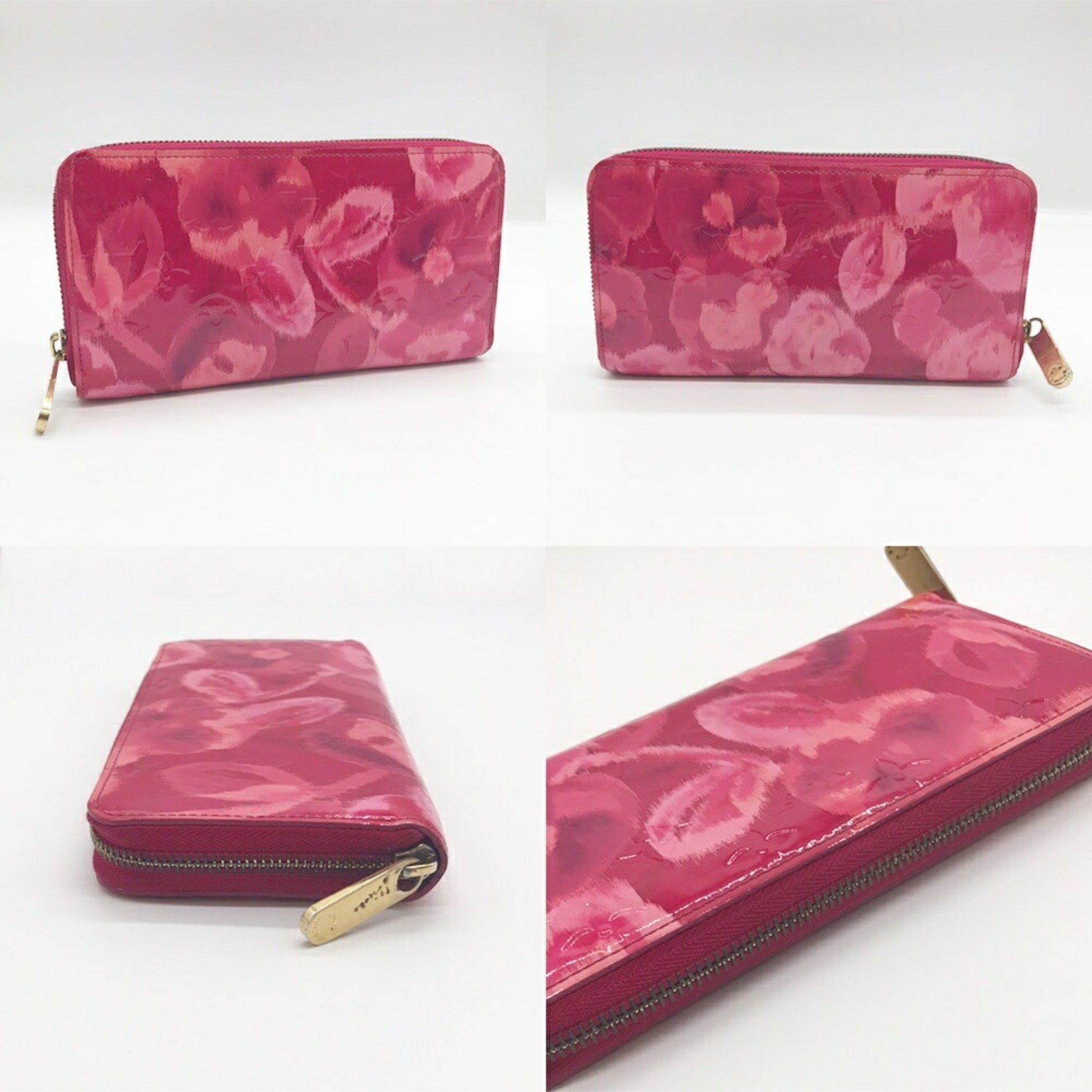 Louis Vuitton Long Wallet Ikat Flower Zippy Vernis Rose Indien