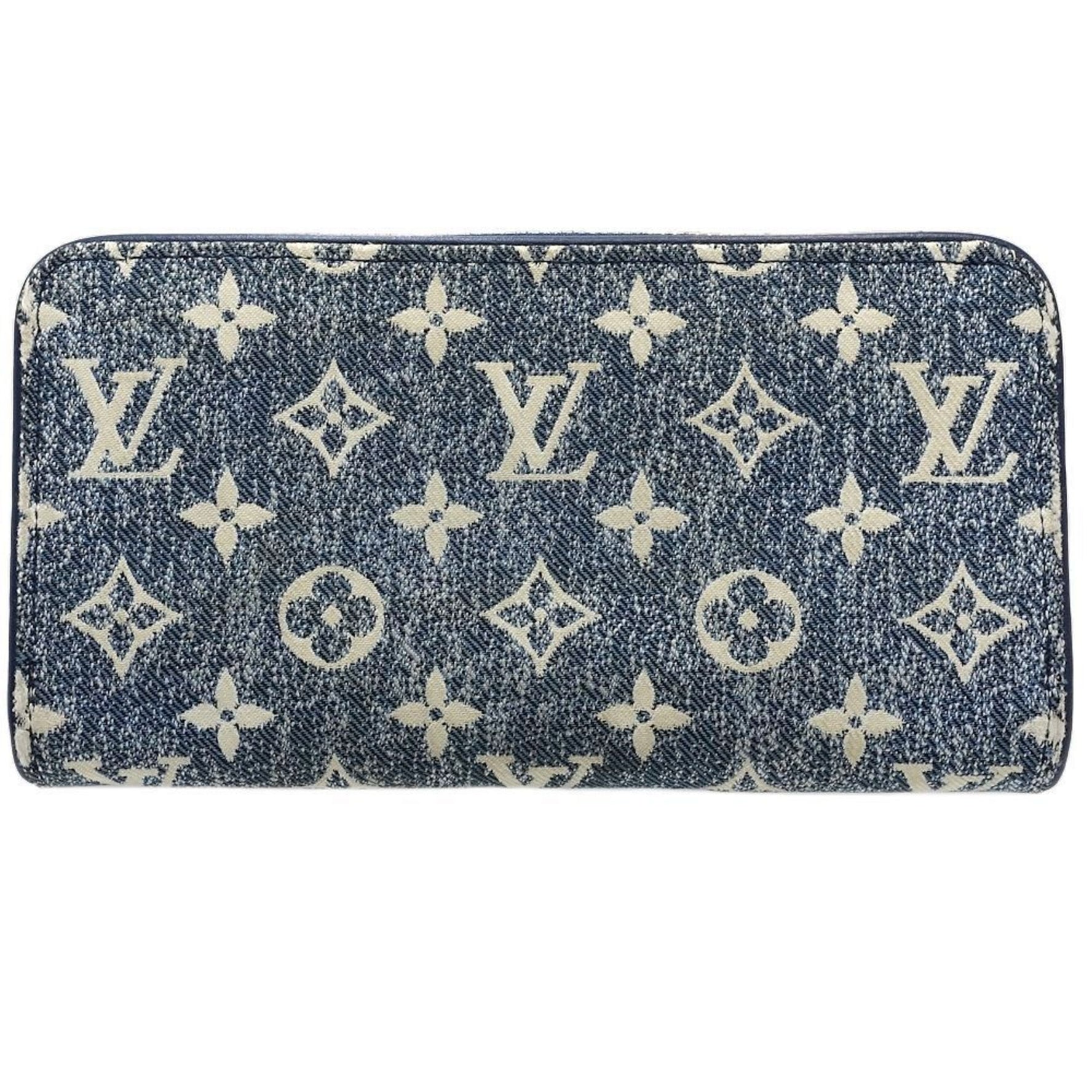 LOUIS VUITTON Louis Vuitton Long Wallet M81226 Zippy Monogram Jacquard Blue