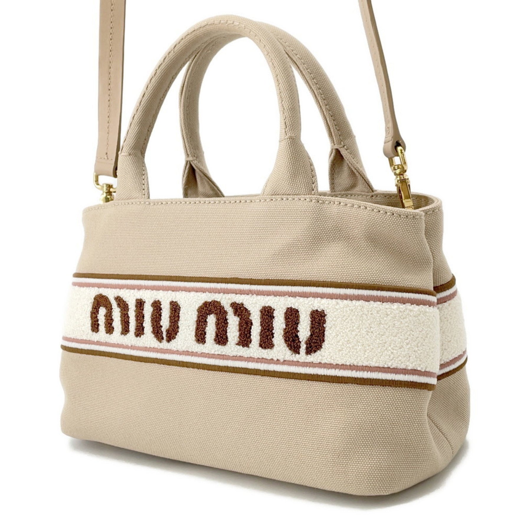 Miu Miu Miu Canvas Handbag Shoulder Bag