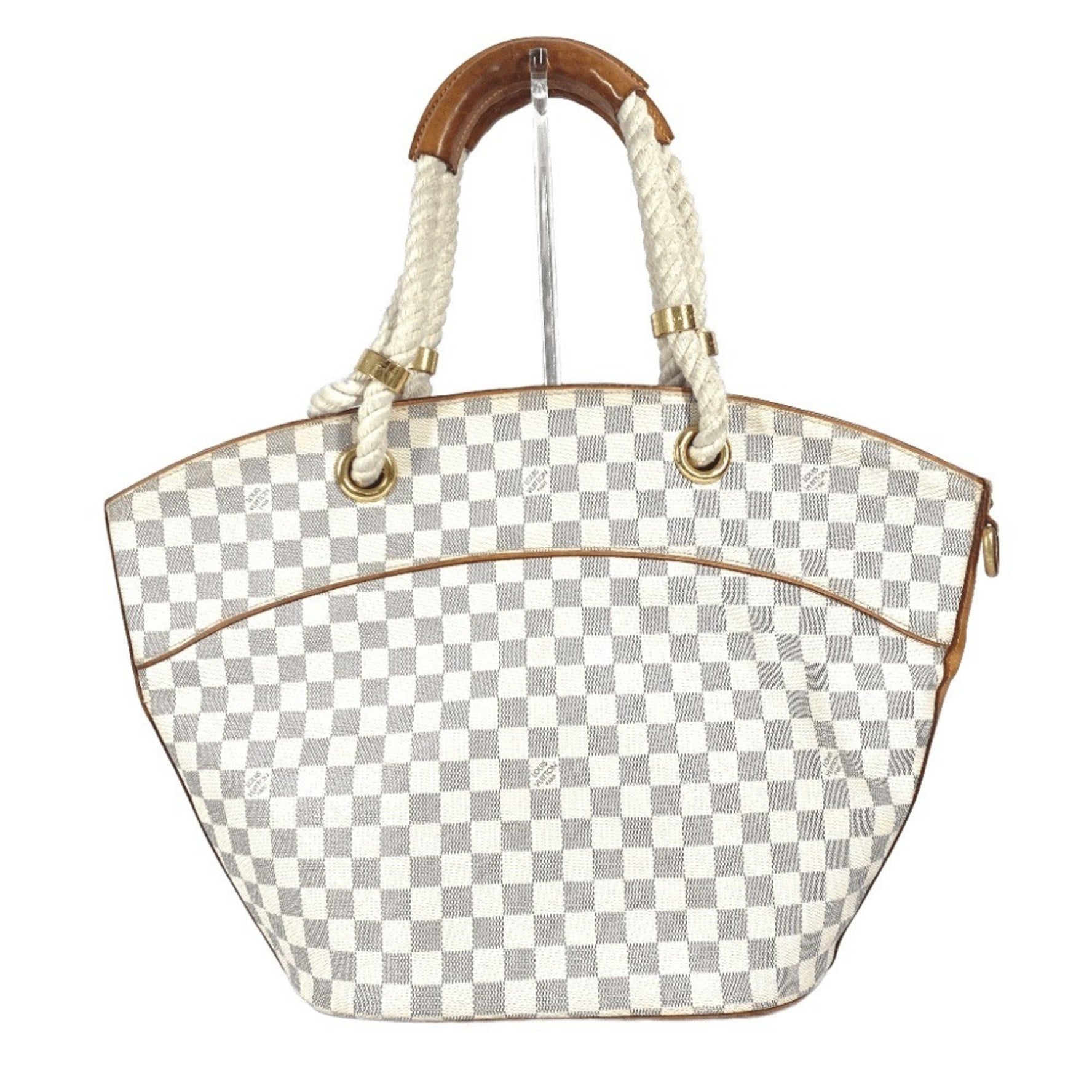 Louis Vuitton Damier Azur Pompron GM Shoulder Tote Bag Rope Handle Canvas