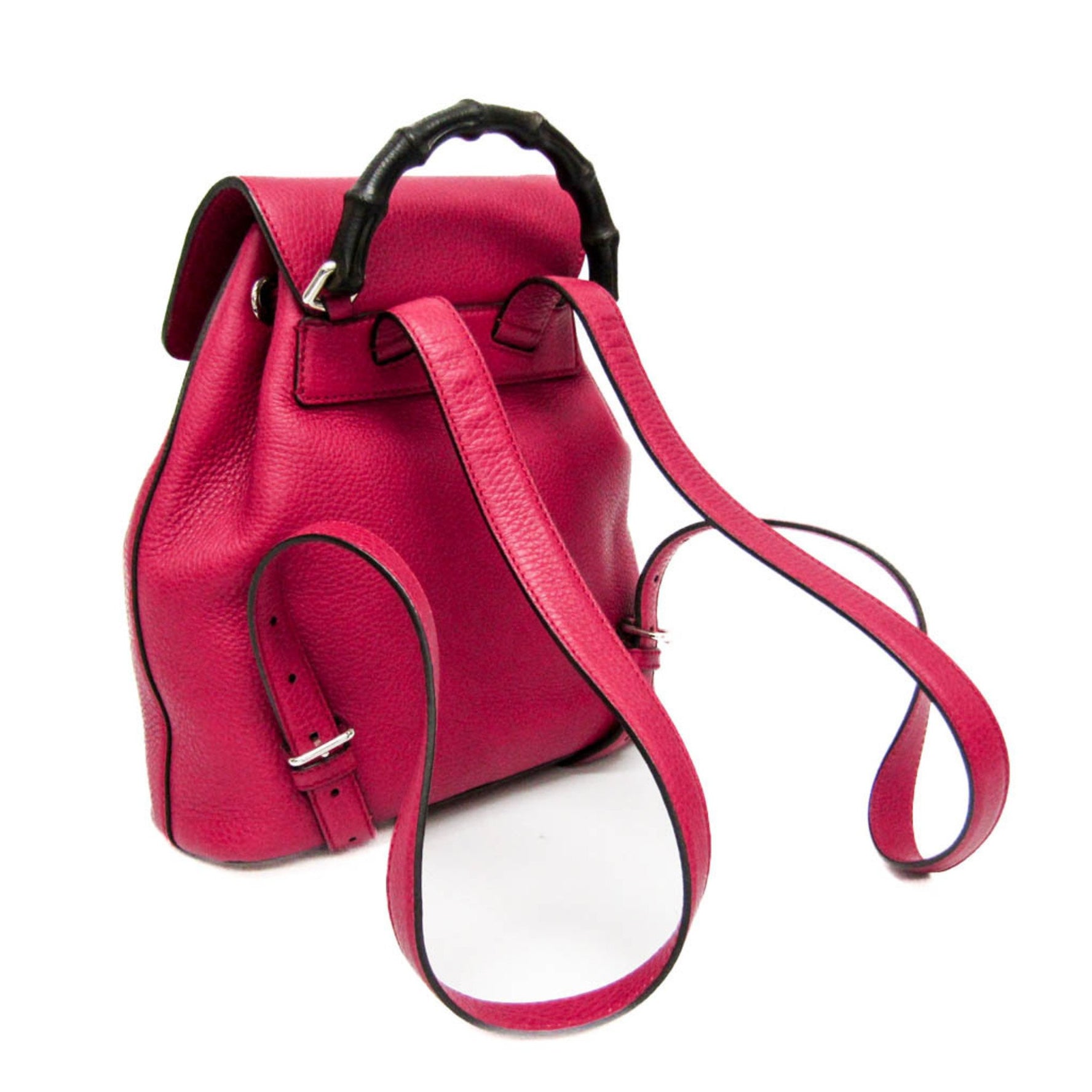 Gucci Bamboo Leather,Bamboo Backpack Pink Red