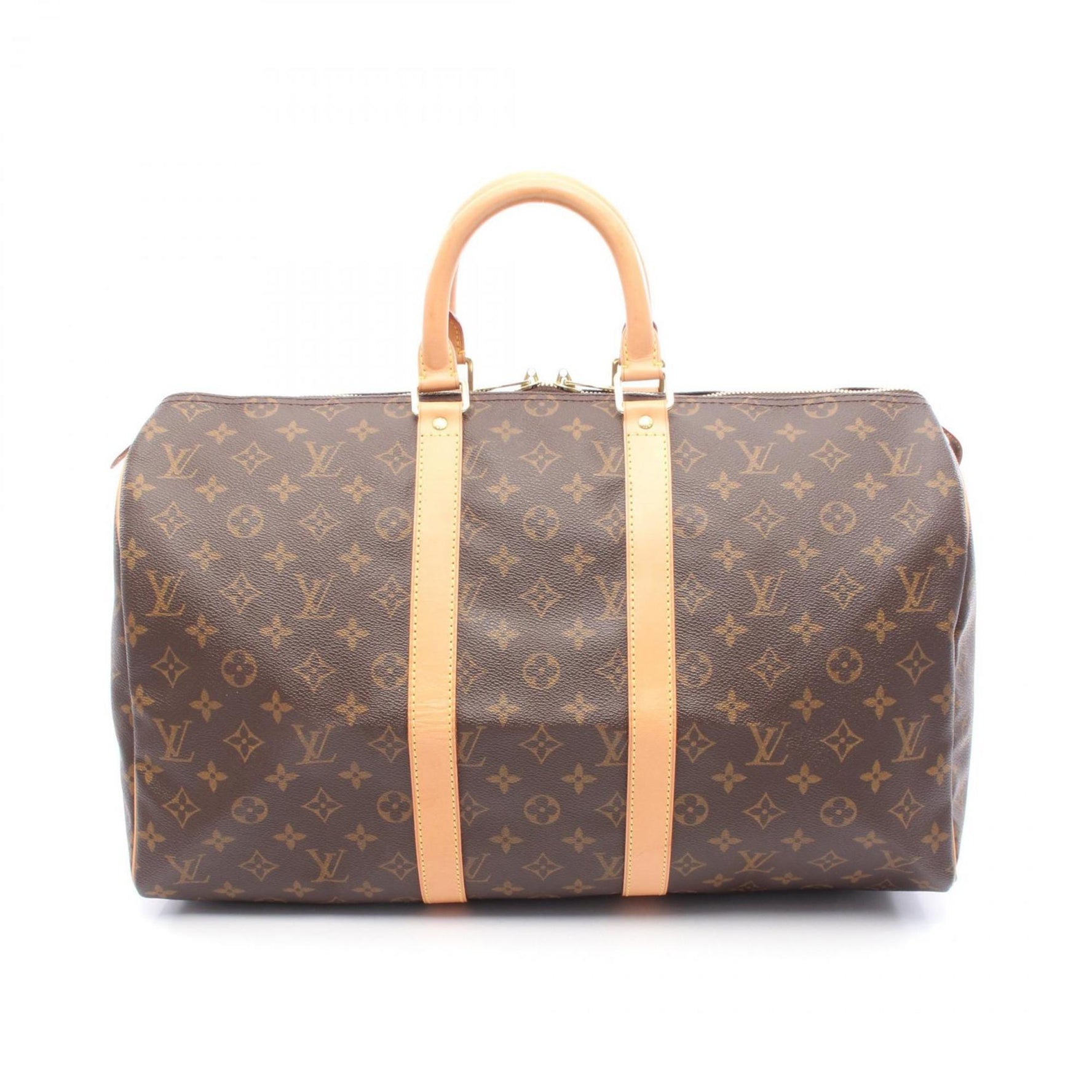 Louis Vuitton Keepall 45 Monogram Boston Bag Coated Canvas Leather Men's