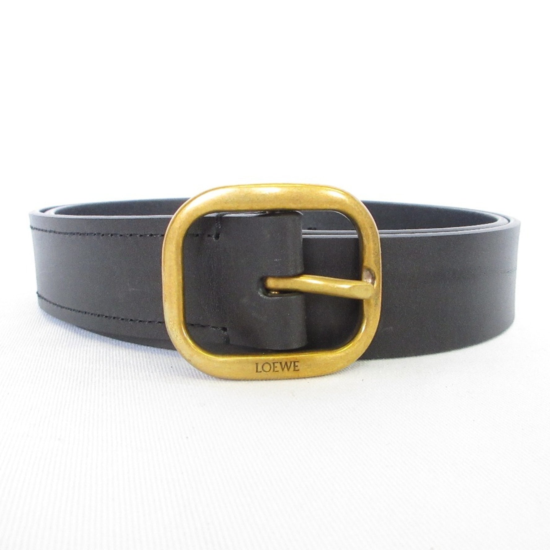 LOEWE Round Soft Belt Calfskin Size 90 35 Men's