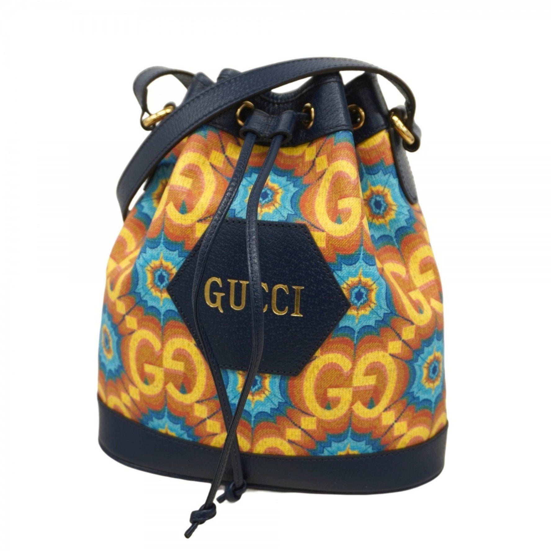 Gucci Kaleidoscope Shoulder Bag Navy Yellow