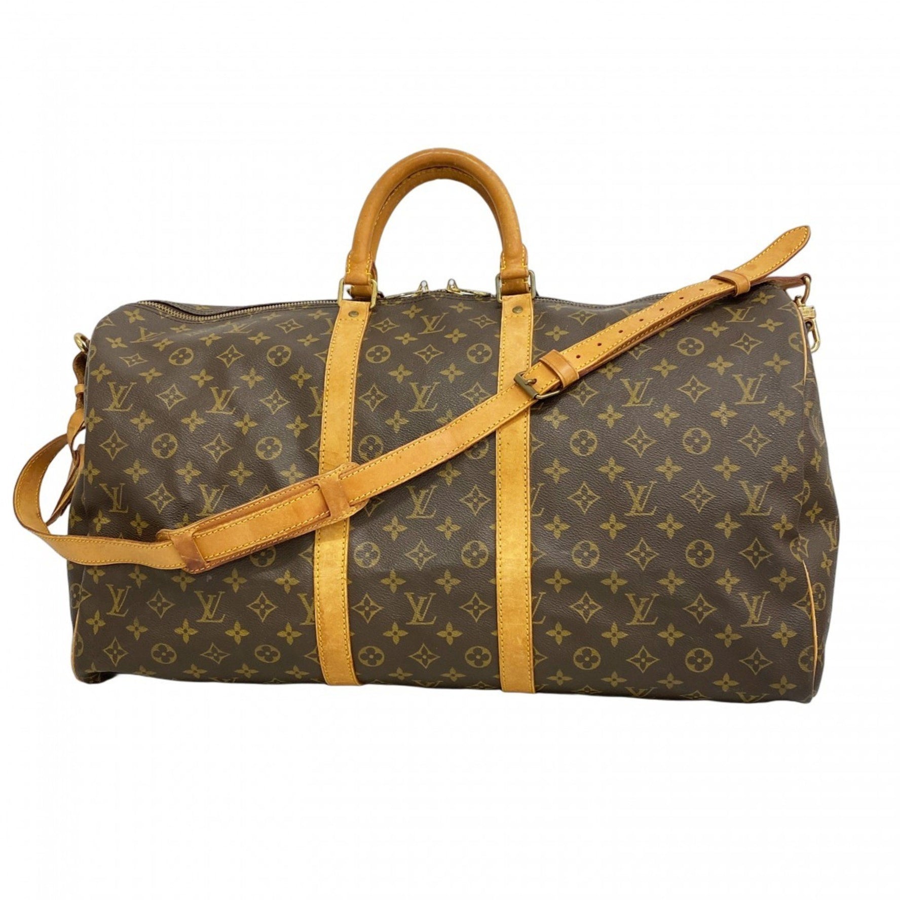 Louis Vuitton Monogram Keepall Bandouliere 55 Boston Bag M41414 Brown Men's/Women's P1240692