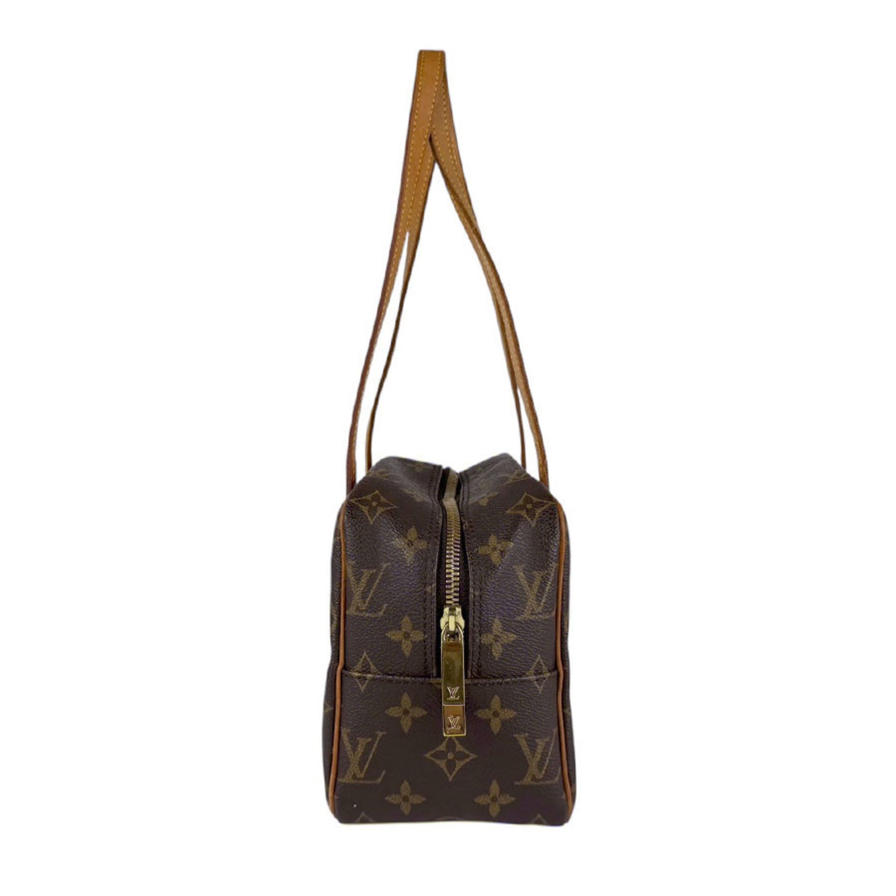 Louis Vuitton Monogram Cite MM Shoulder Bag in Canvas, Brown and Gold