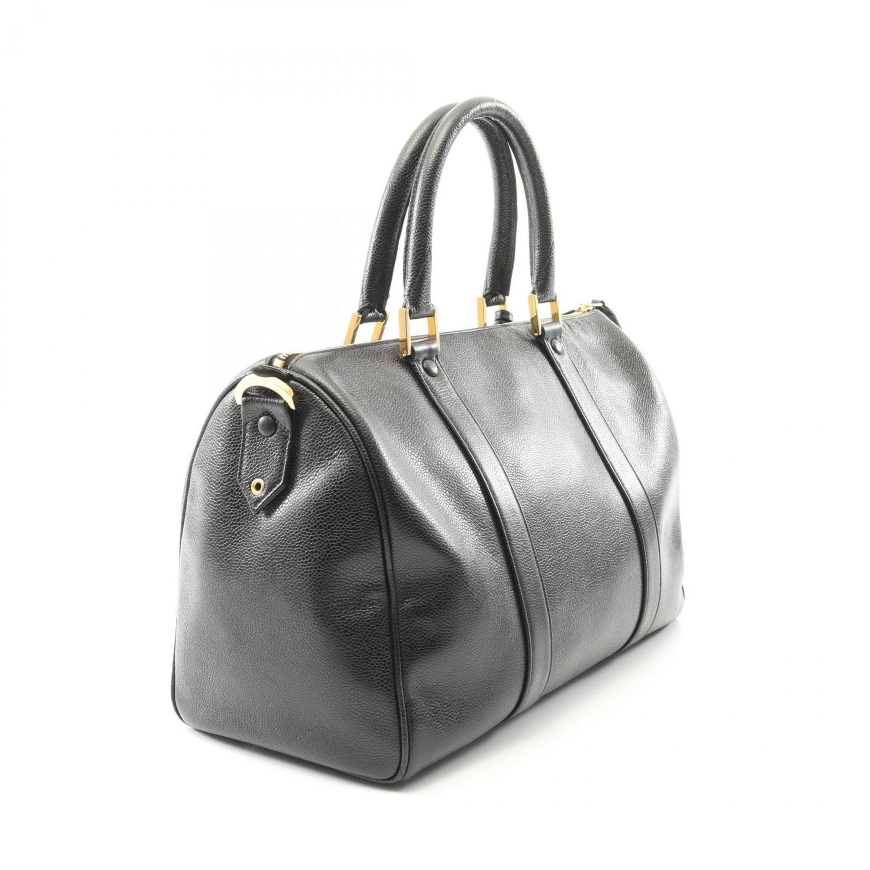 CHANEL Deka Coco Mark Handbag, Calfskin Leather