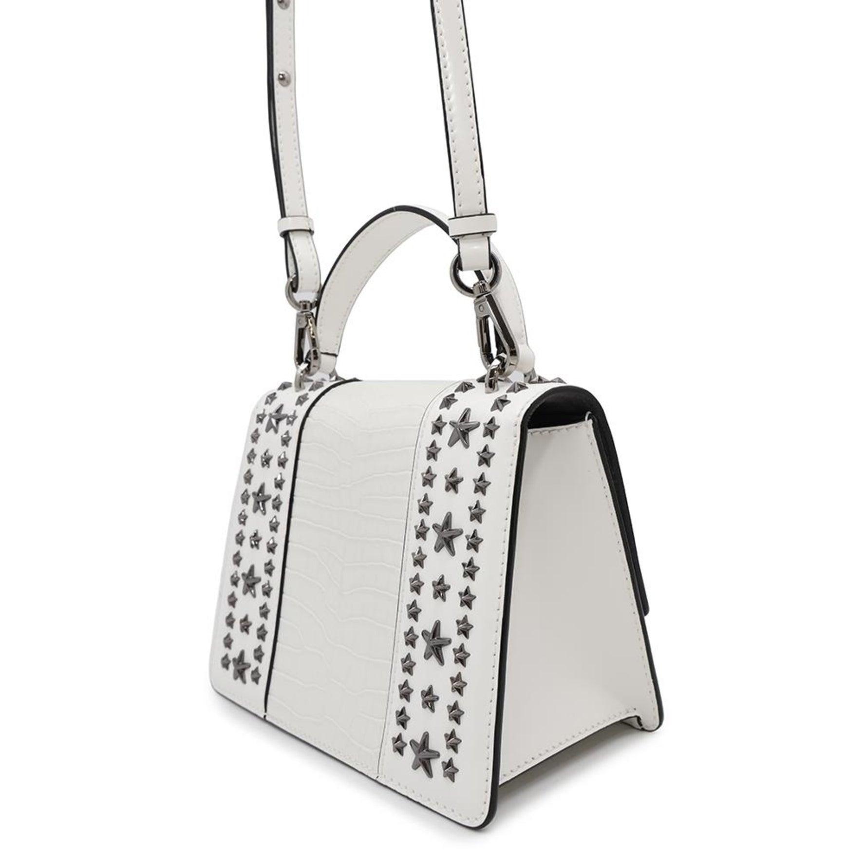 Jimmy Choo Handbag Pixis Embossed Leather JIMMY CHOO 2way Shoulder Bag White
