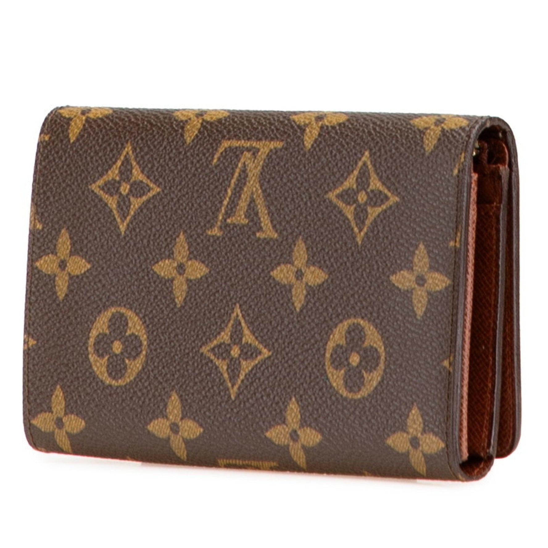 Louis Vuitton Monogram Porte-Monnaie Bi-fold Wallet Brown PVC Leather LOUIS VUITTON