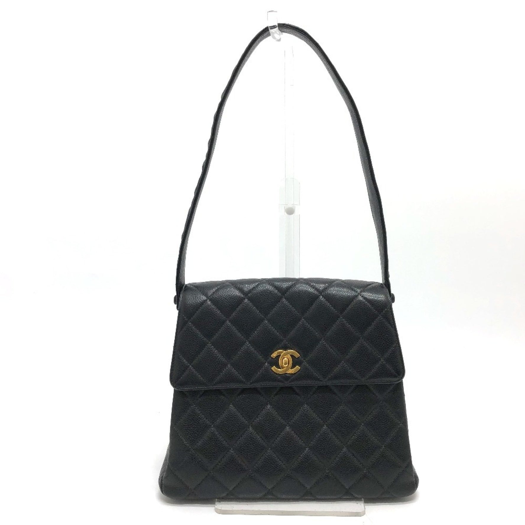 CHANEL Coco Mark Matelasse CC Shoulder Bag in Caviar Leather
