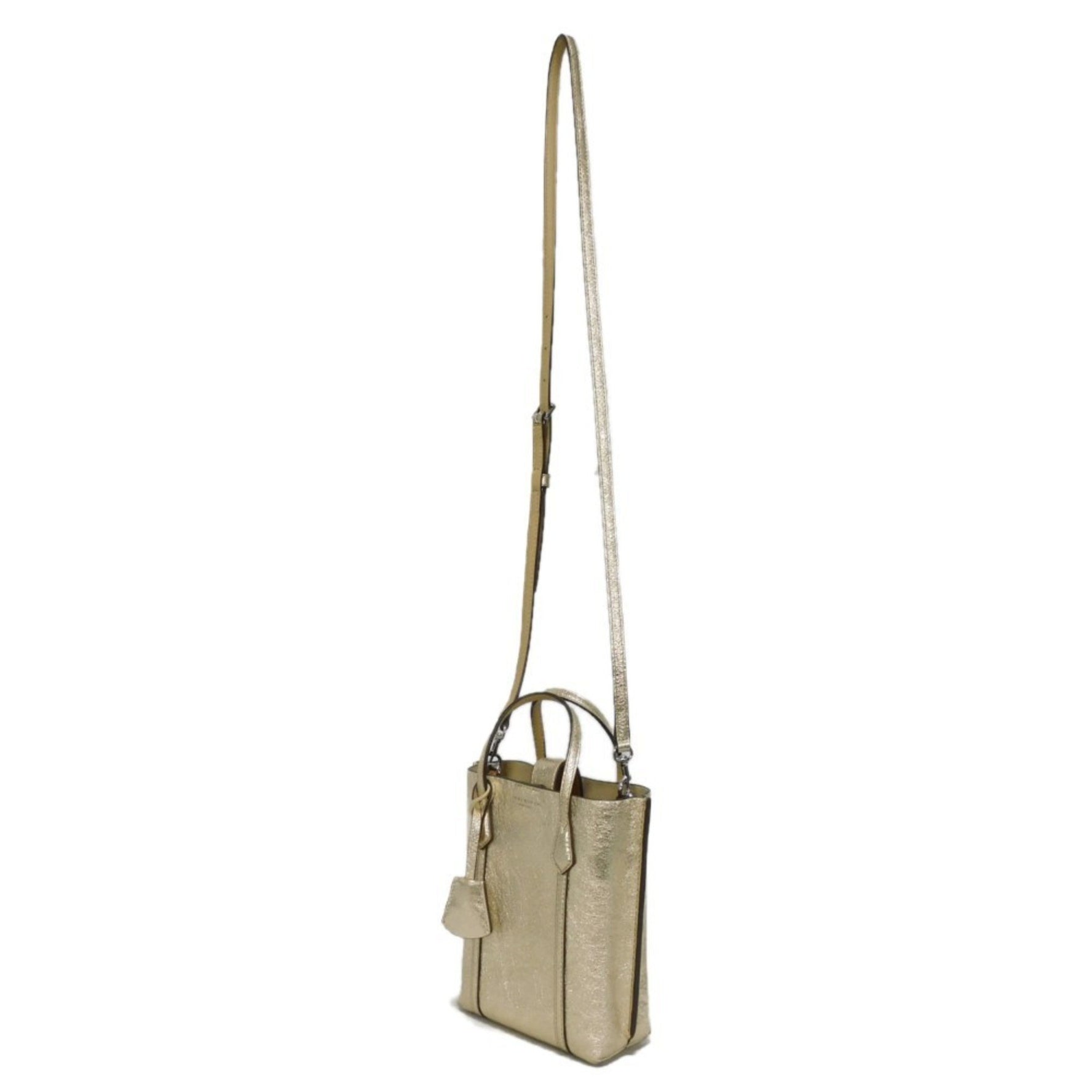 Tory Burch Tote Bag Mini Perry Nappa Wrinkled Shoulder Foil Stamping Metallic Gold 272 Women's