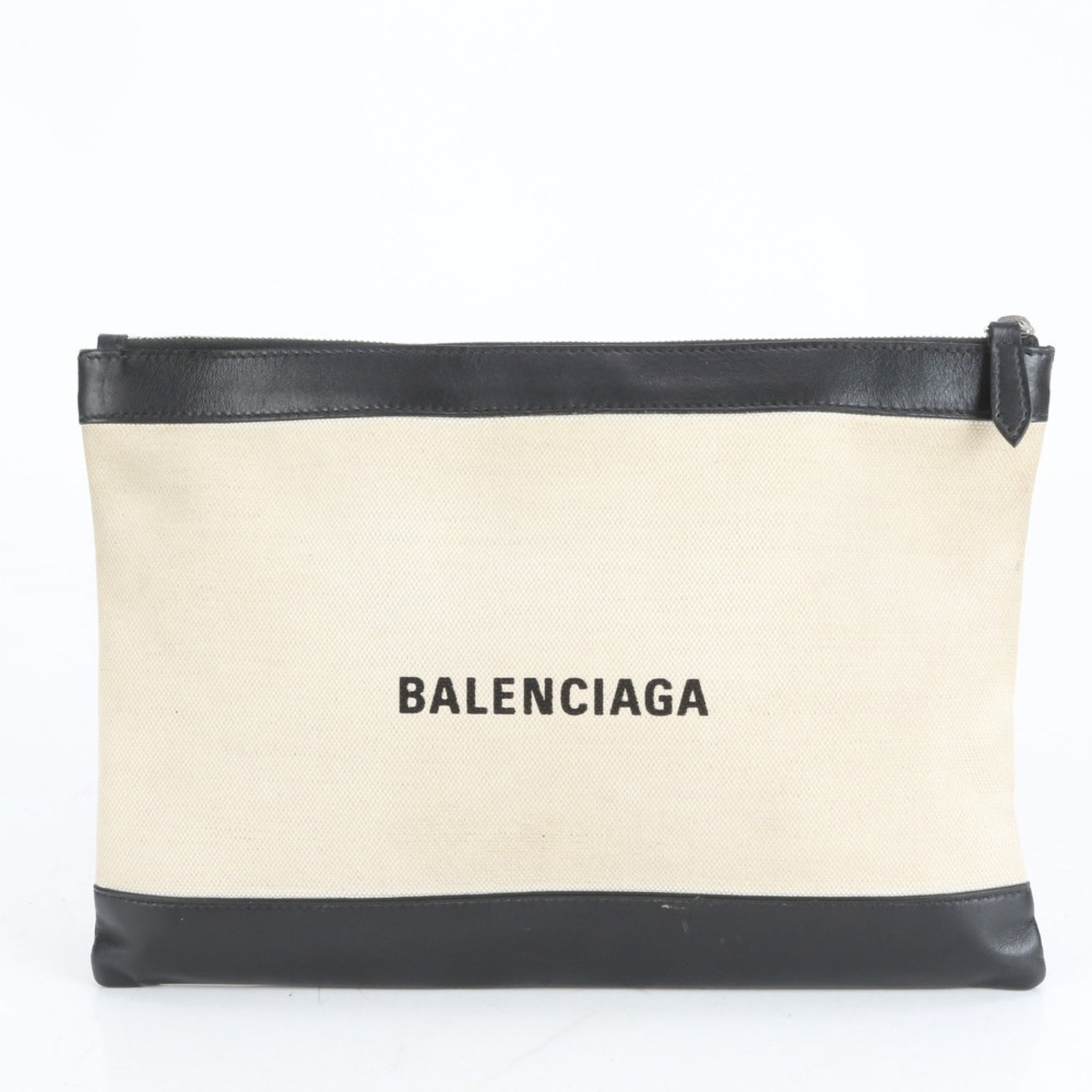 Balenciaga Navy Clip Leather Second Bag Clutch Pouch 373834-9260 Men's