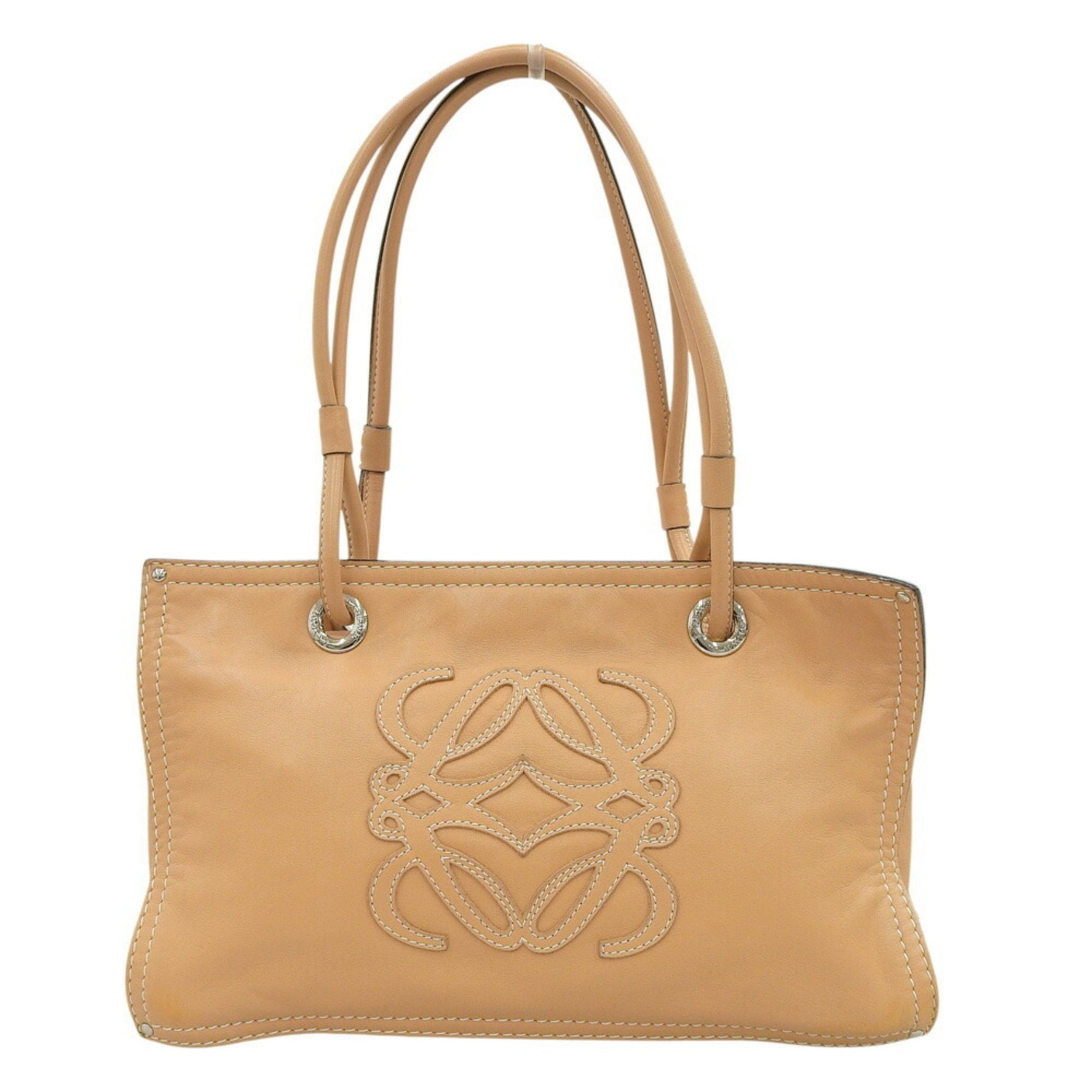 LOEWE Anagram Shopper Shoulder Bag/Tote Bag in Camel Leather
