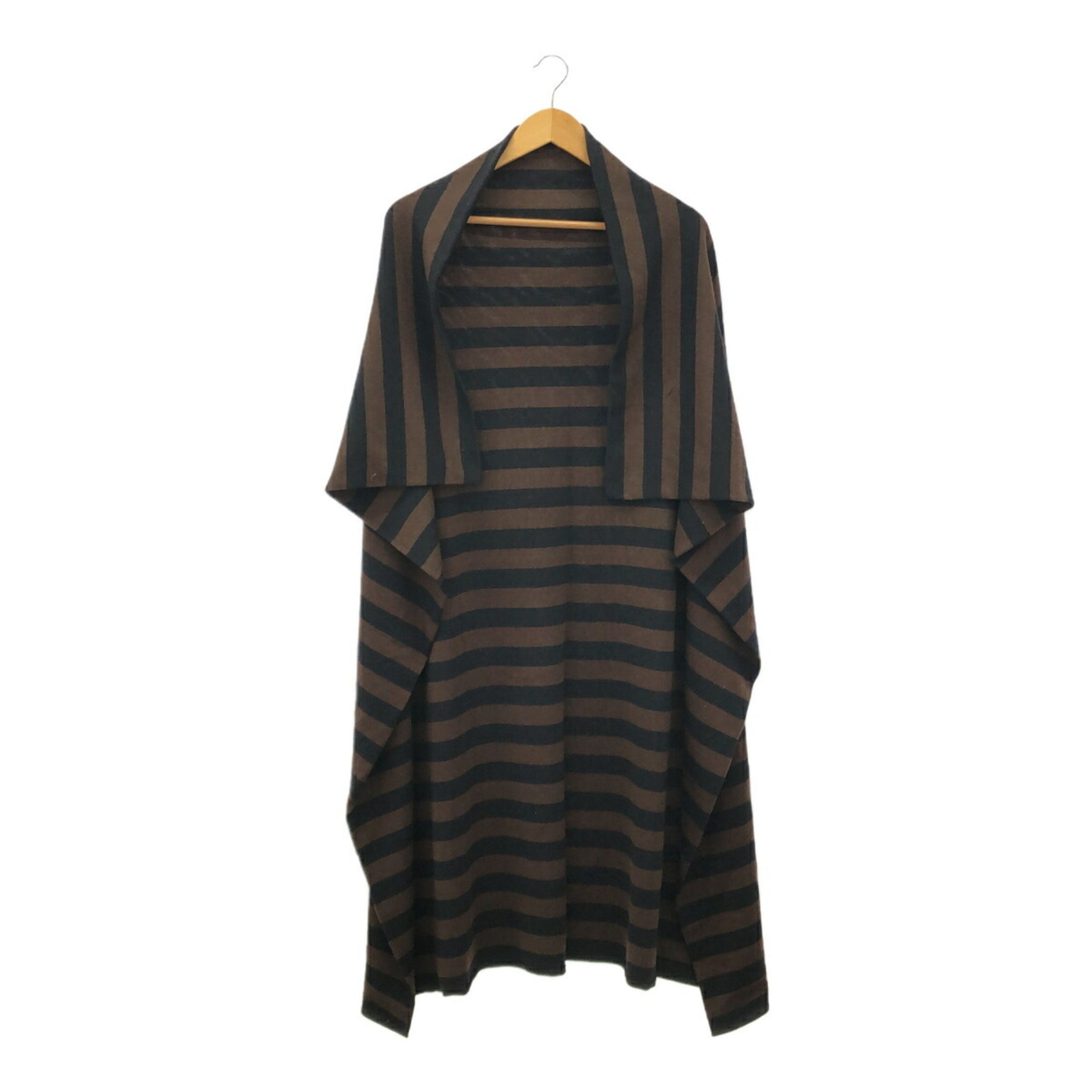 FENDI Large Stole/Scarf, Brown/Black Wool with Stripes, Mikunigaoka Store