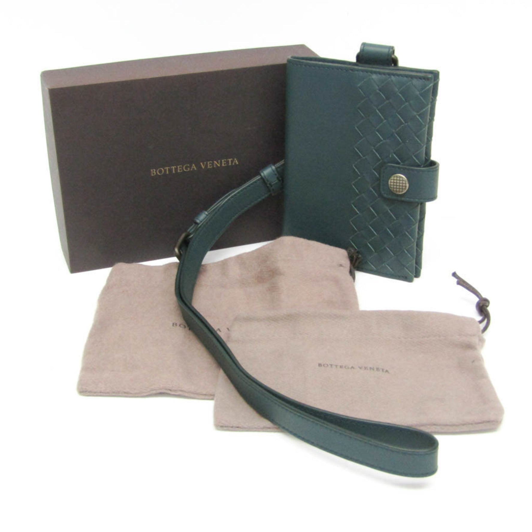 Bottega Veneta Intrecciato Compact Size Planner Cover Dark Blue