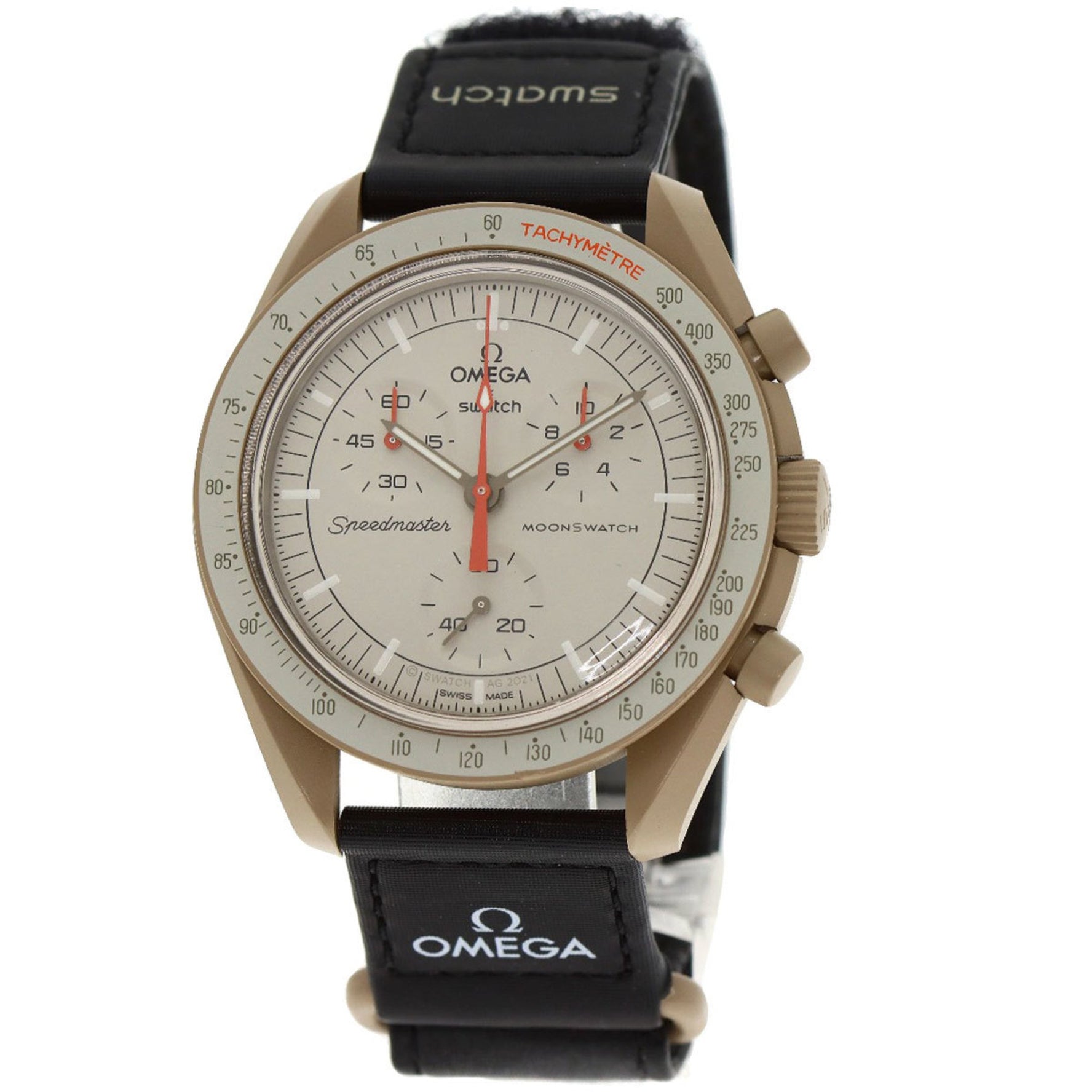 Omega x Swatch S033C100 MISSION TO JUPITER Speedmaster collaboration watch ceramic nylon men's