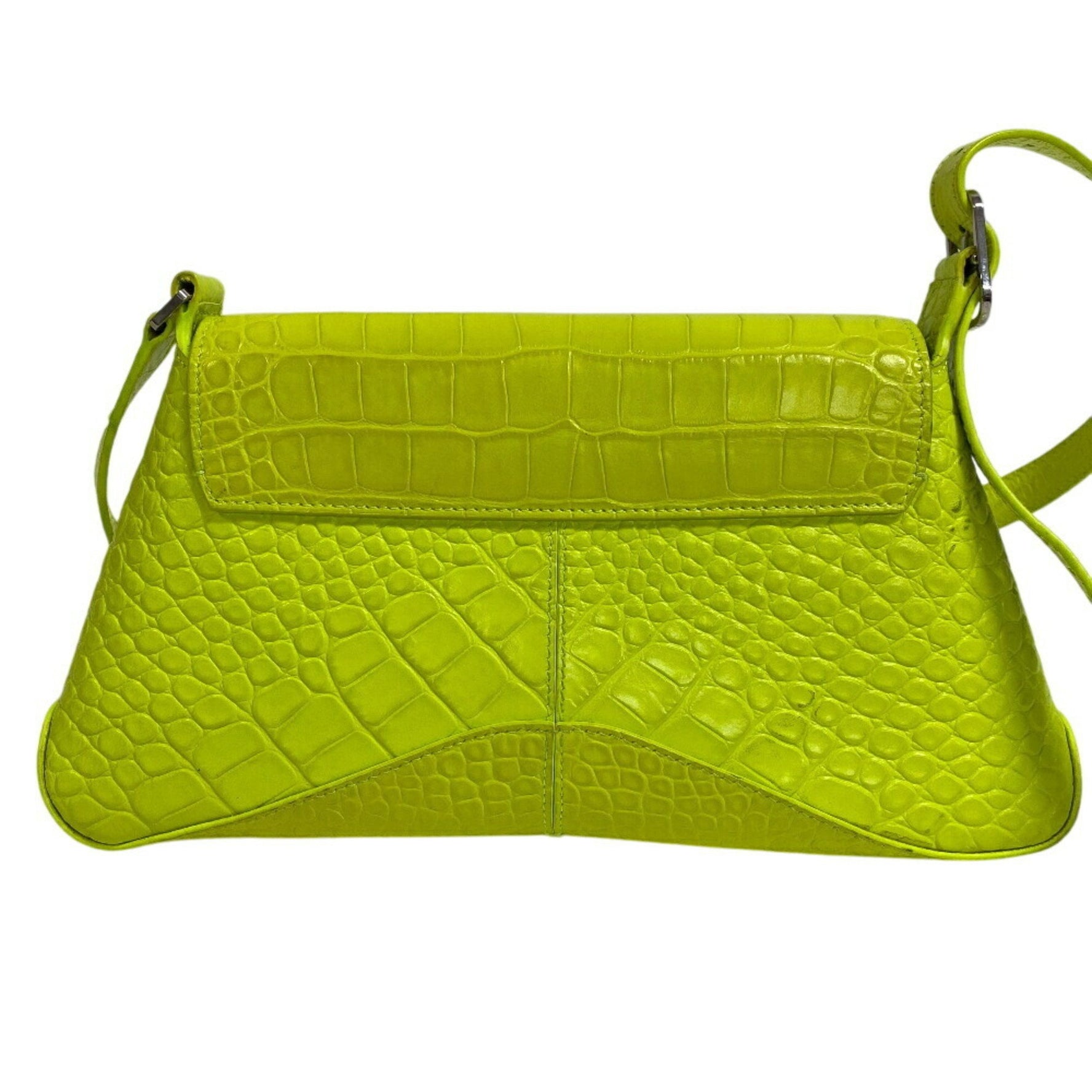 BALENCIAGA 2-way neon color shoulder bag for women, yellow