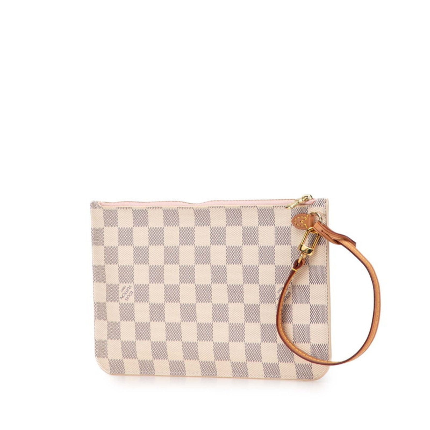 Louis Vuitton Damier Azur Neverfull Attached Pouch, Leather, LOUIS VUITTON