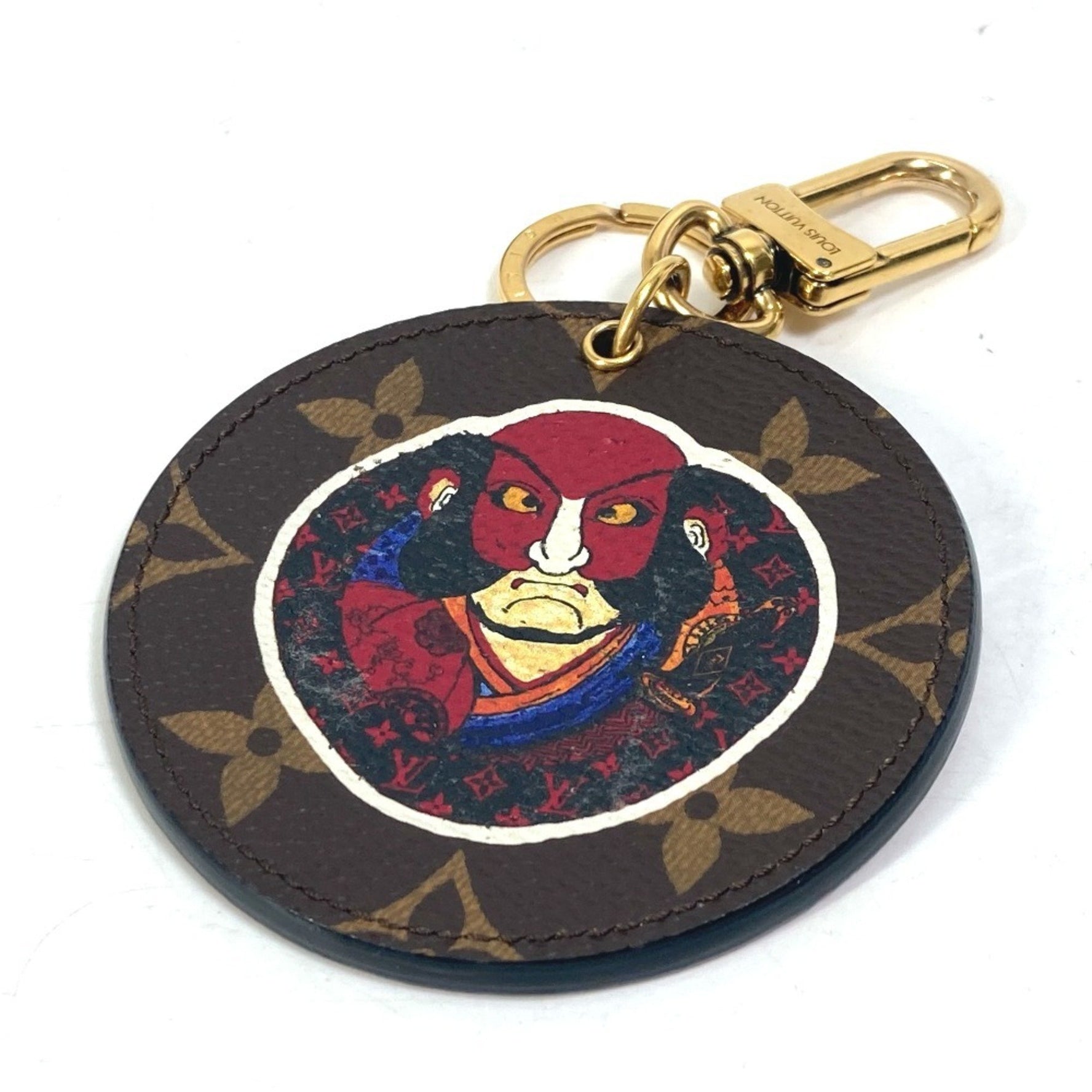 LOUIS VUITTON MP1949 Monogram Kansai Yamamoto Kabuki Daruma Porte-Clés Illustre Bag Charm Keychain Canvas Women's Brown