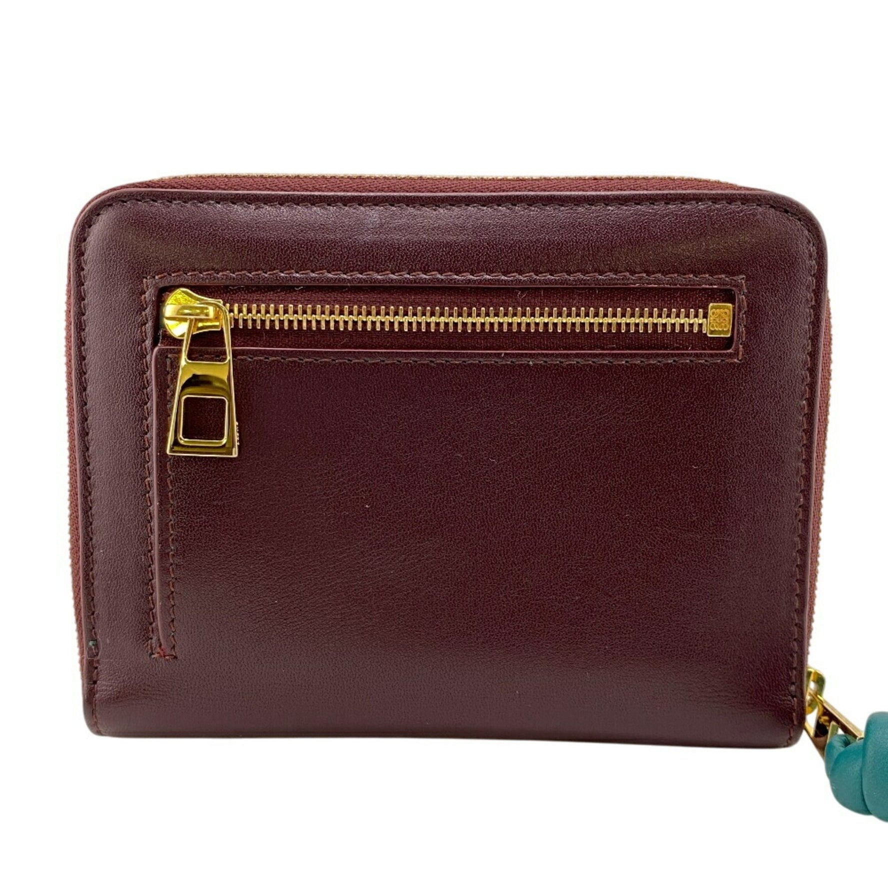 LOEWE Knot Compact Zip Bi-fold Wallet in Red
