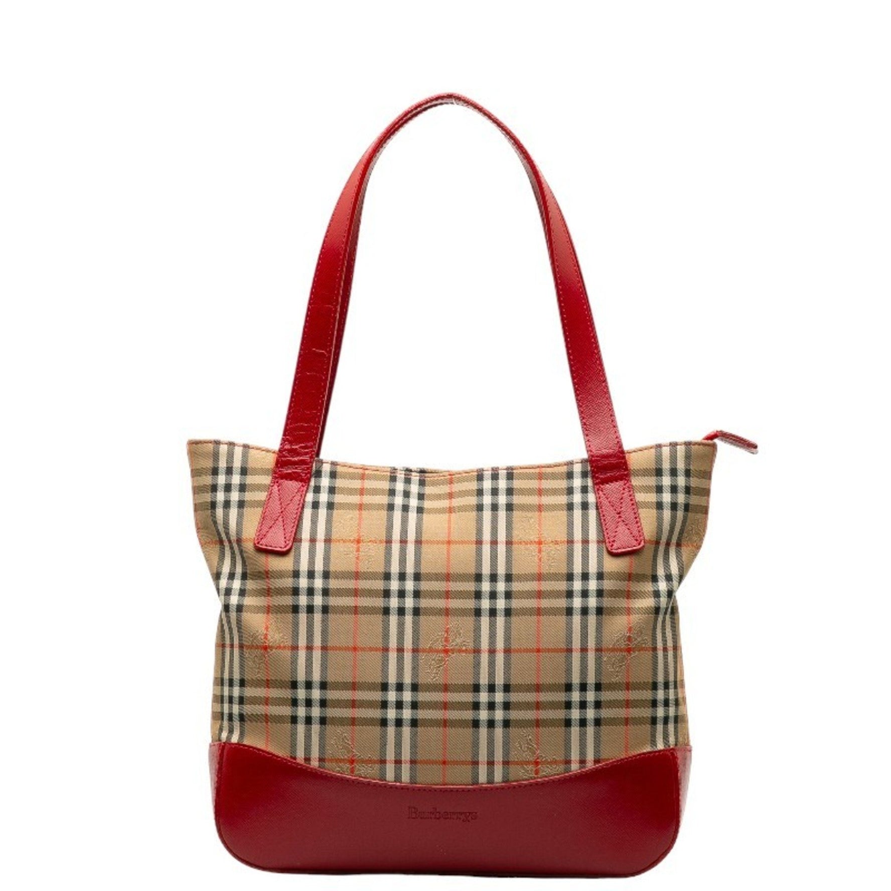 Burberry Leather Tote Bag Beige,Red Color
