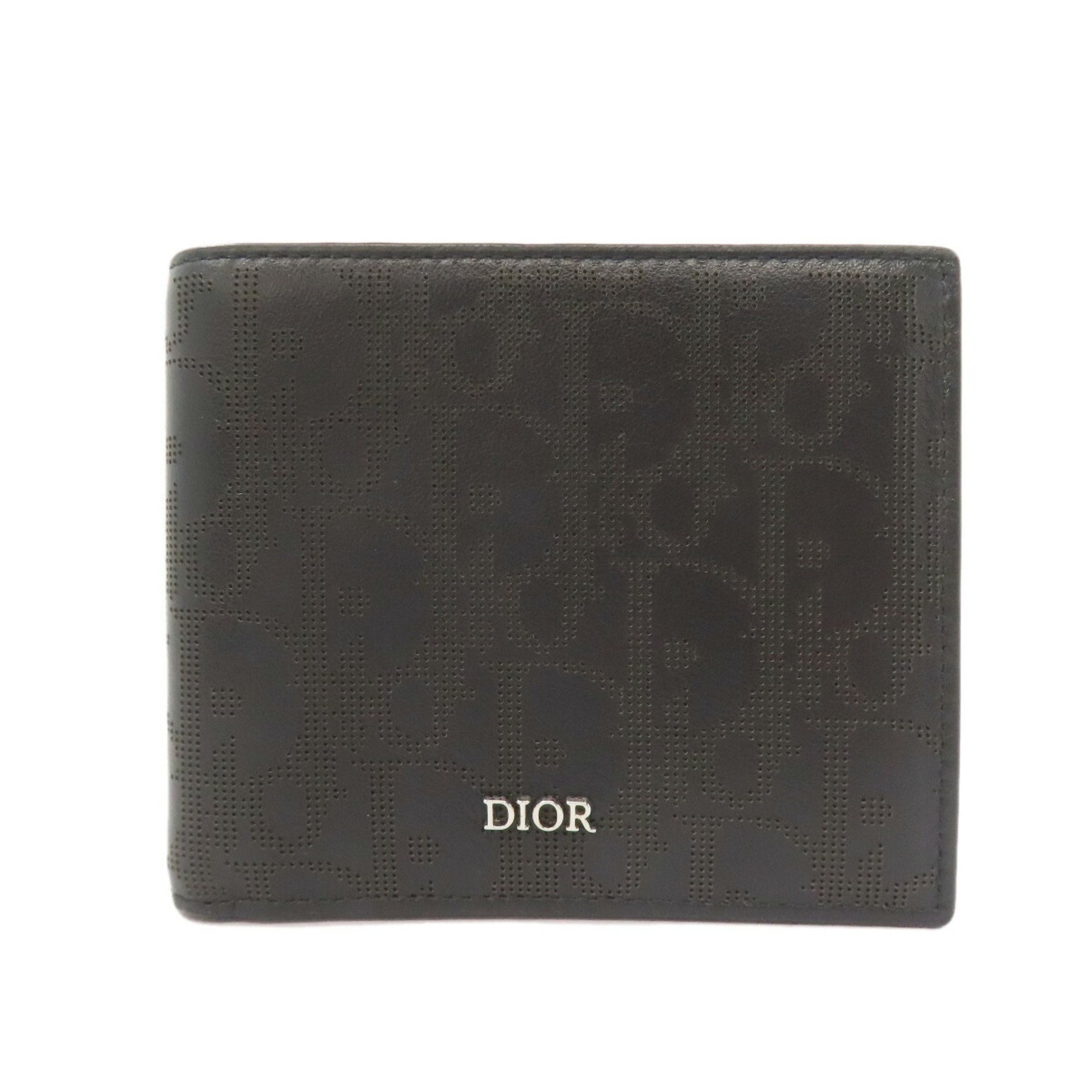 Christian Dior Trotter Print Bifold Wallet Leather
