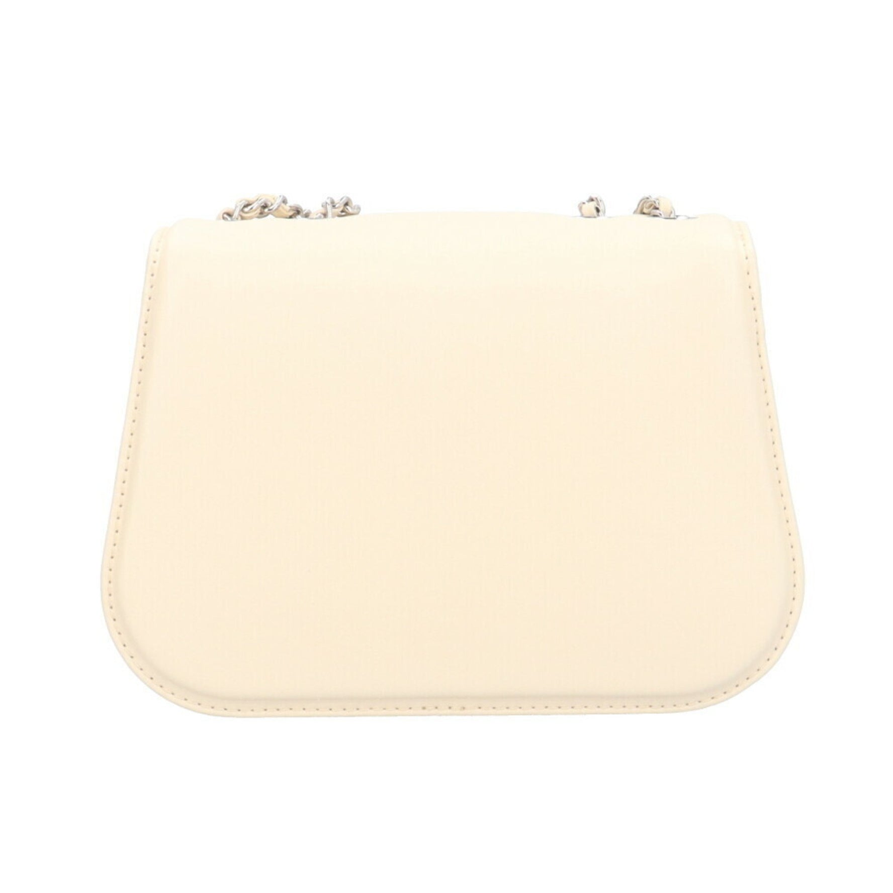 CHANEL Shoulder Bag, Leather, White, Double Chain