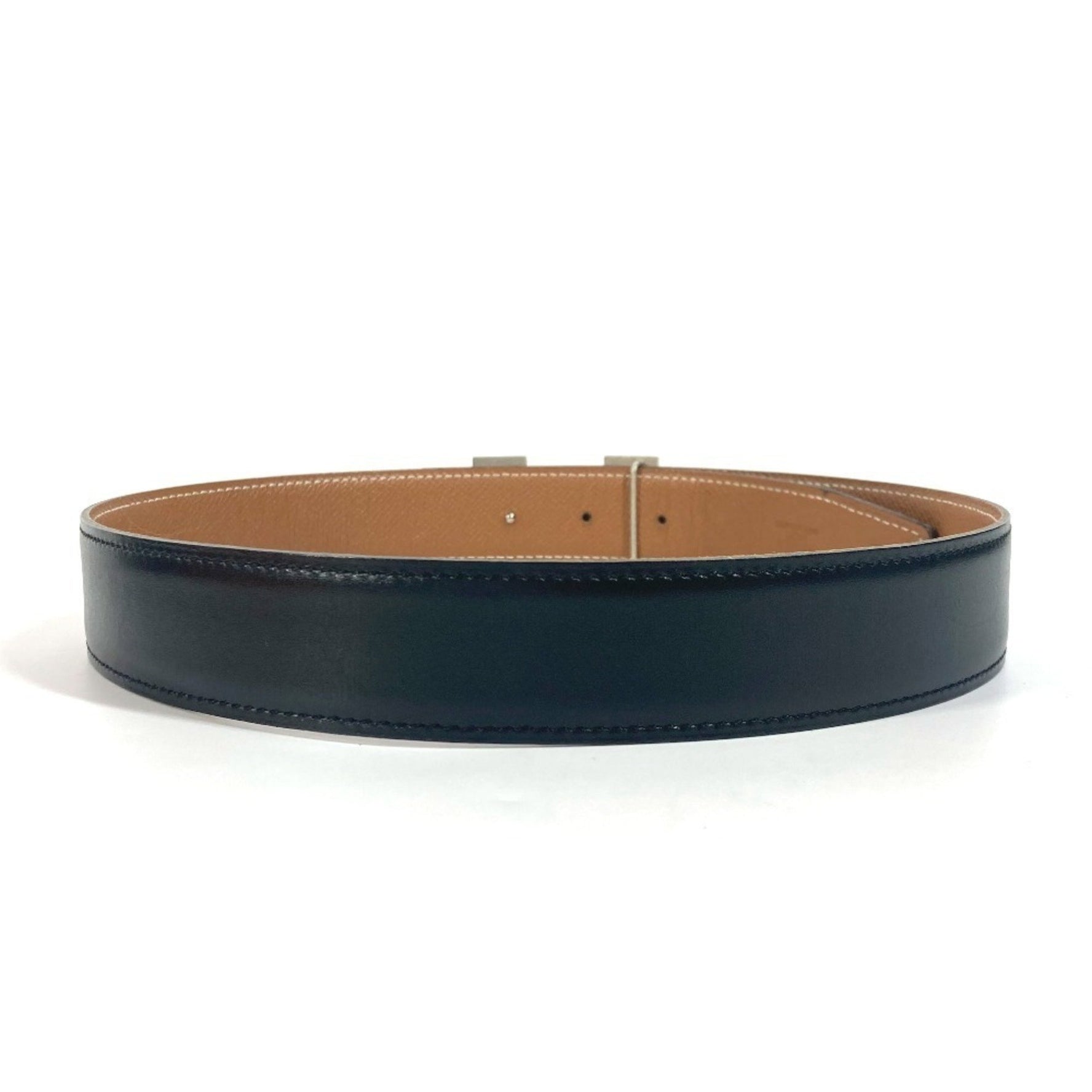 HERMES H Belt Buckle Accessory Epson Box Calf Black x Gold