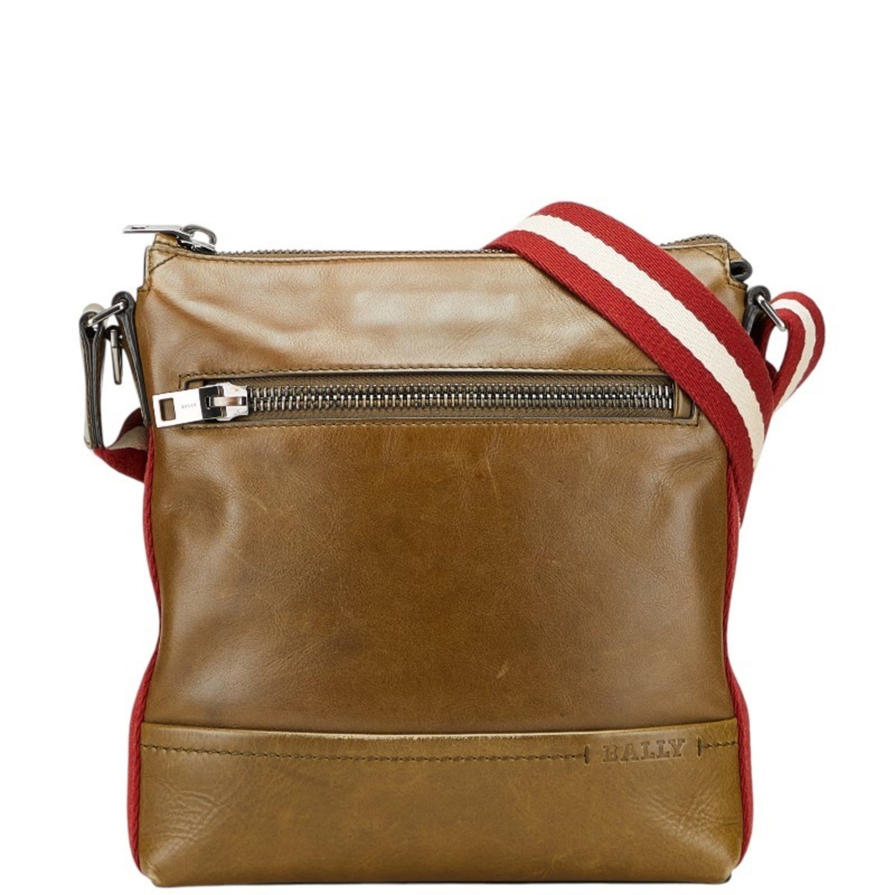 Bally crossbody shoulder bag in khaki and multicolored leather for men