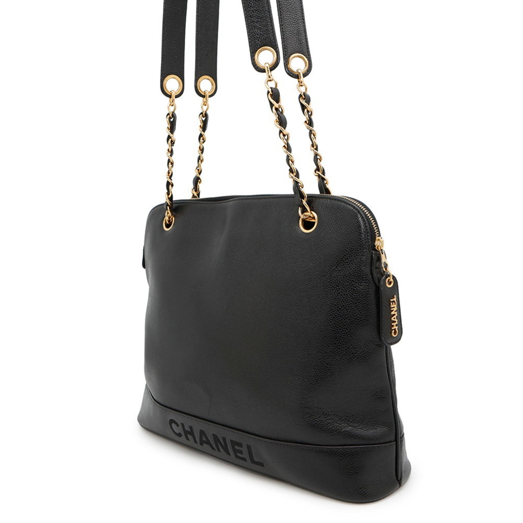 Chanel Chain Shoulder Bag in Caviar Skin A07265, Black
