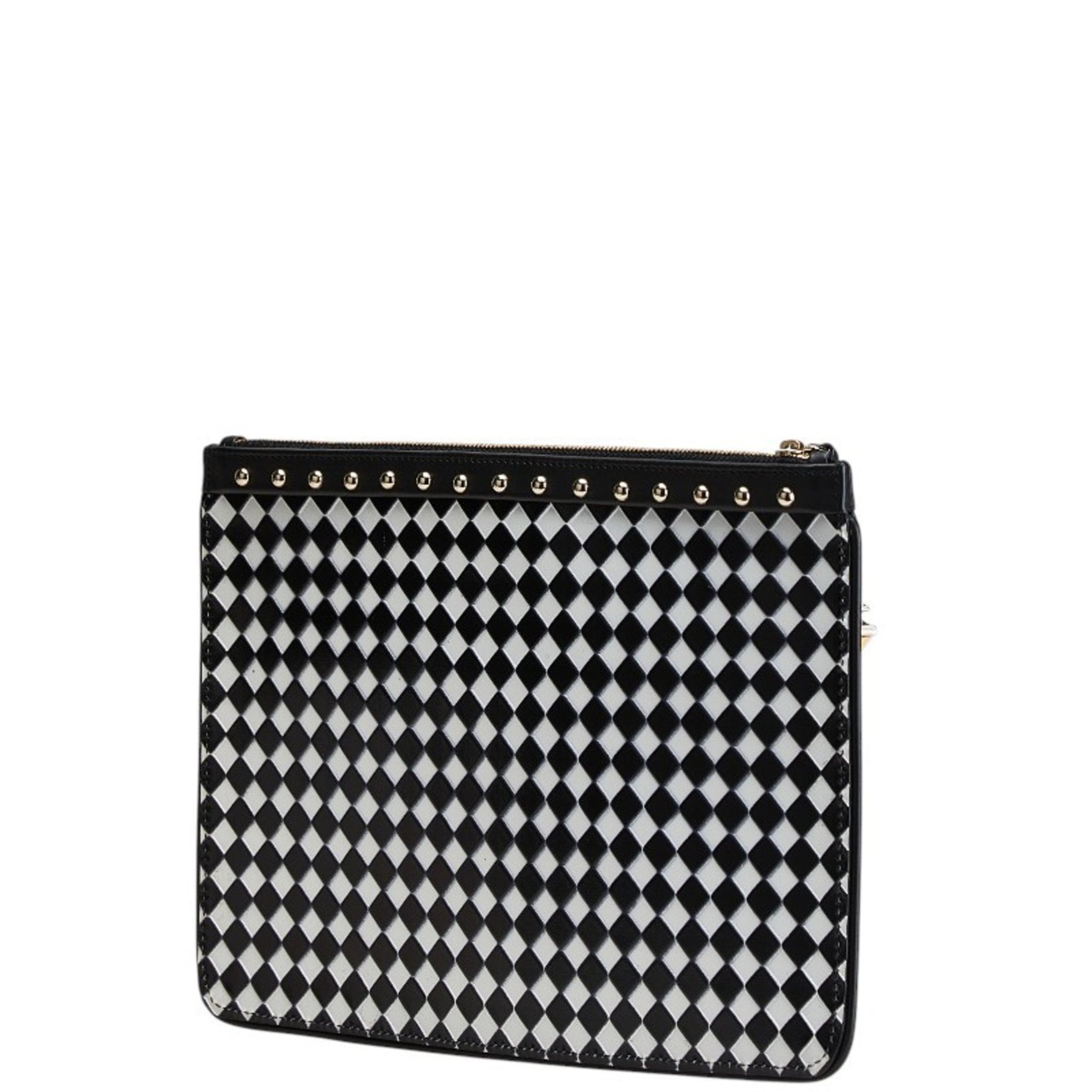 Givenchy Check Clutch Bag Second Black White Leather