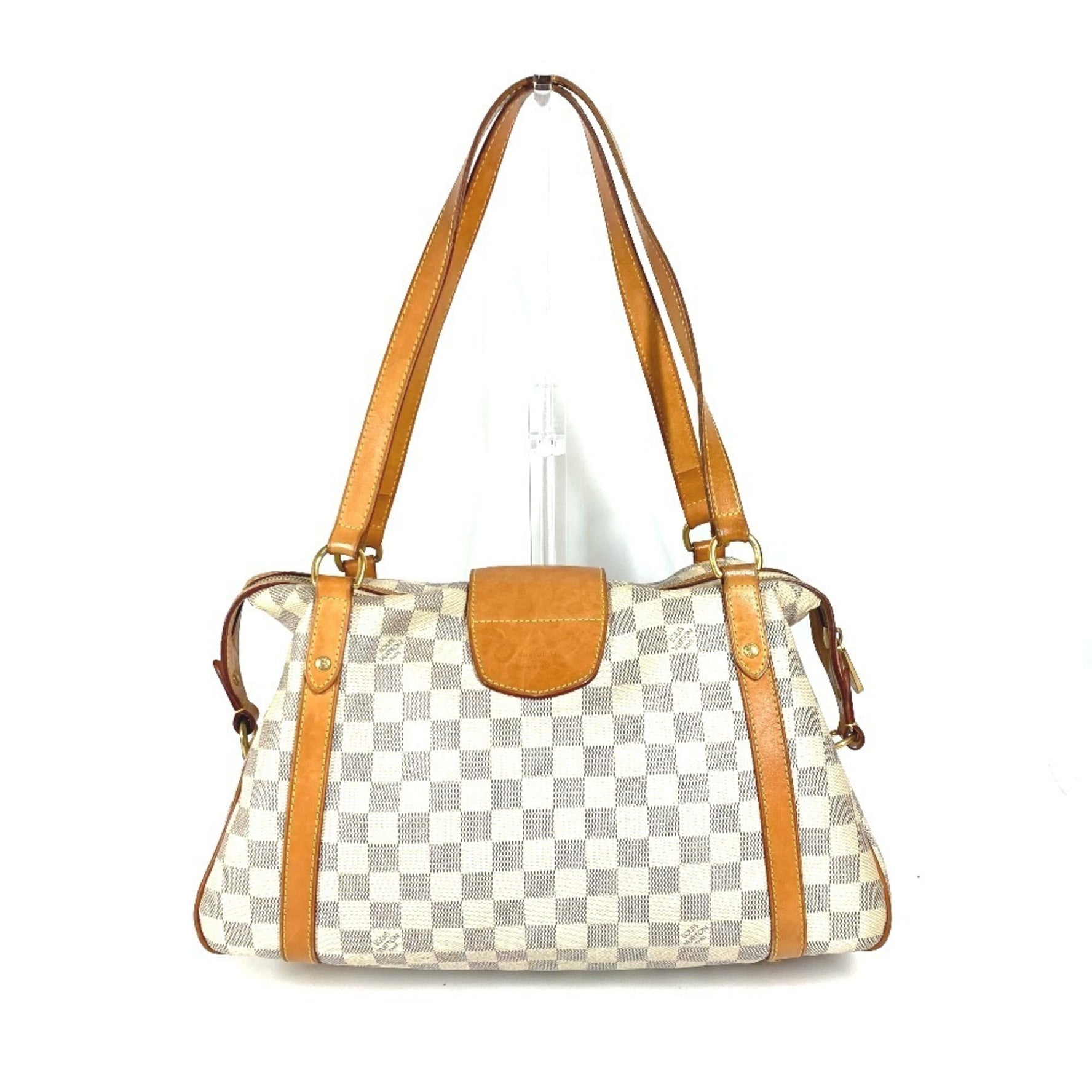 Louis Vuitton Damier Azur Straiser PM Shoulder Bag Tote Canvas