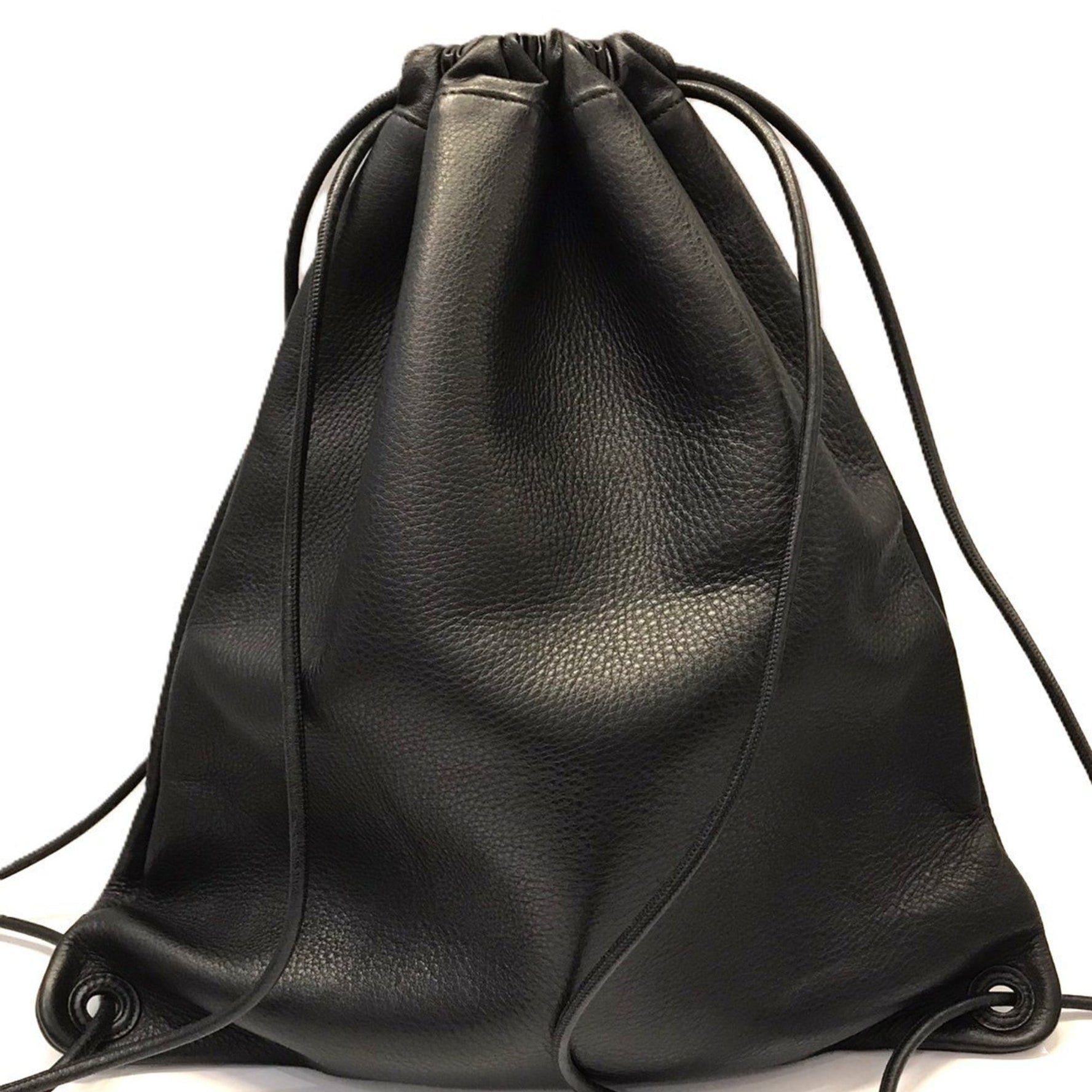 Balenciaga Everyday Drawstring Leather Backpack in