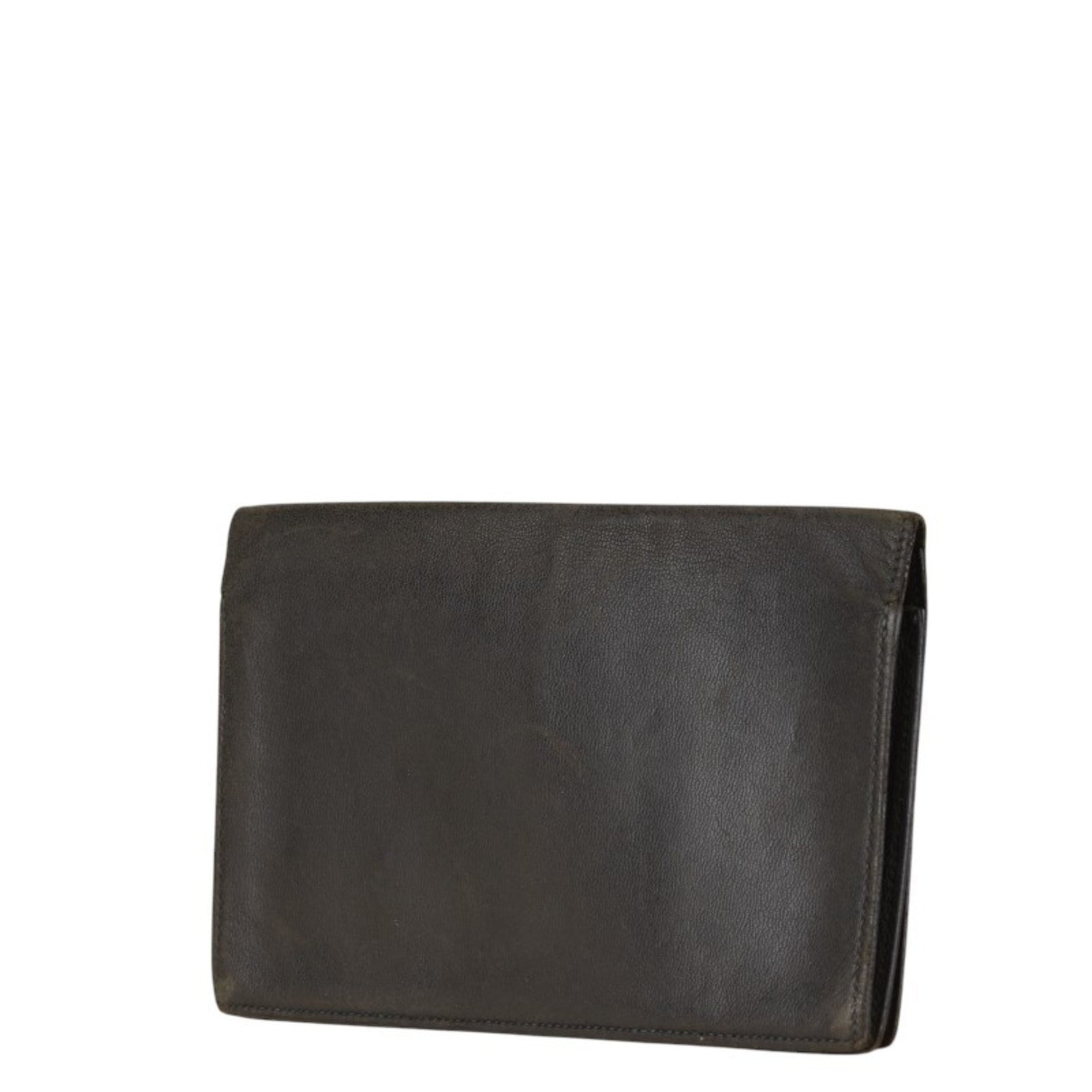 Hermes Bi-fold Long Wallet Black Leather Women's HERMES