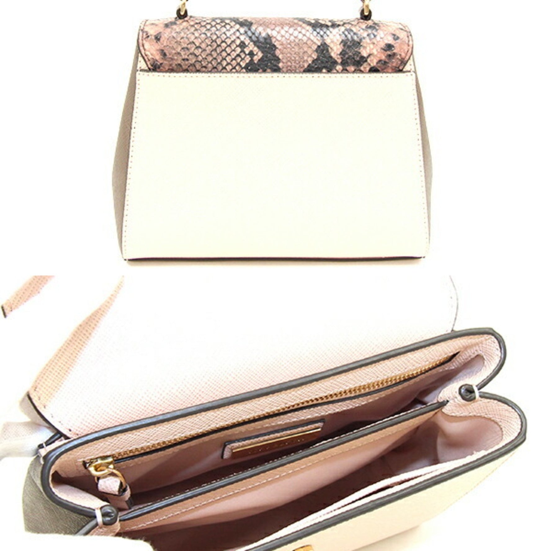 Tory Burch Robinson handbag light pink beige leather shoulder bag bicolor women's TORY BURCH