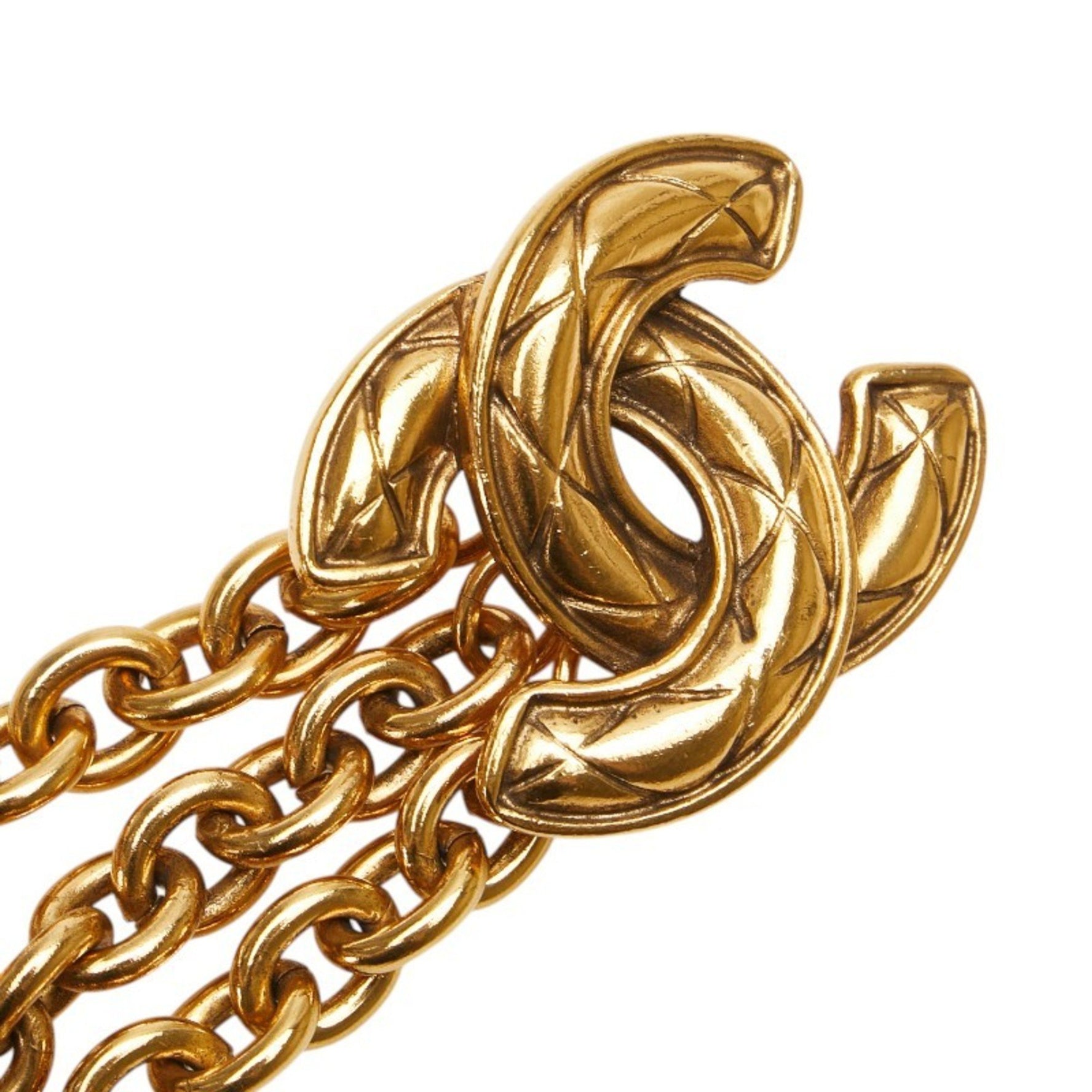 Vintage Chanel Matelasse Coco Mark Chain Belt, Plated