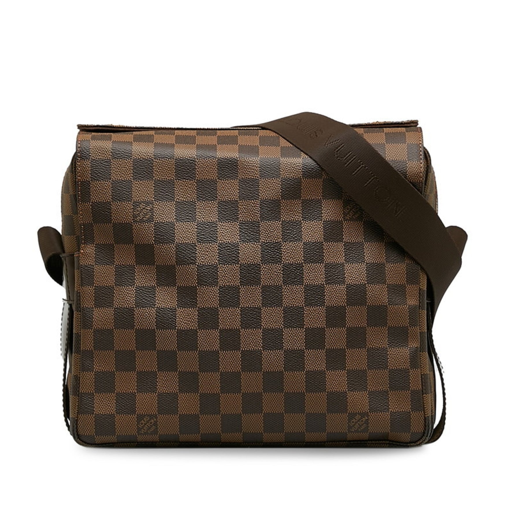 Louis Vuitton Damier Naviglio Shoulder Bag Brown PVC Leather