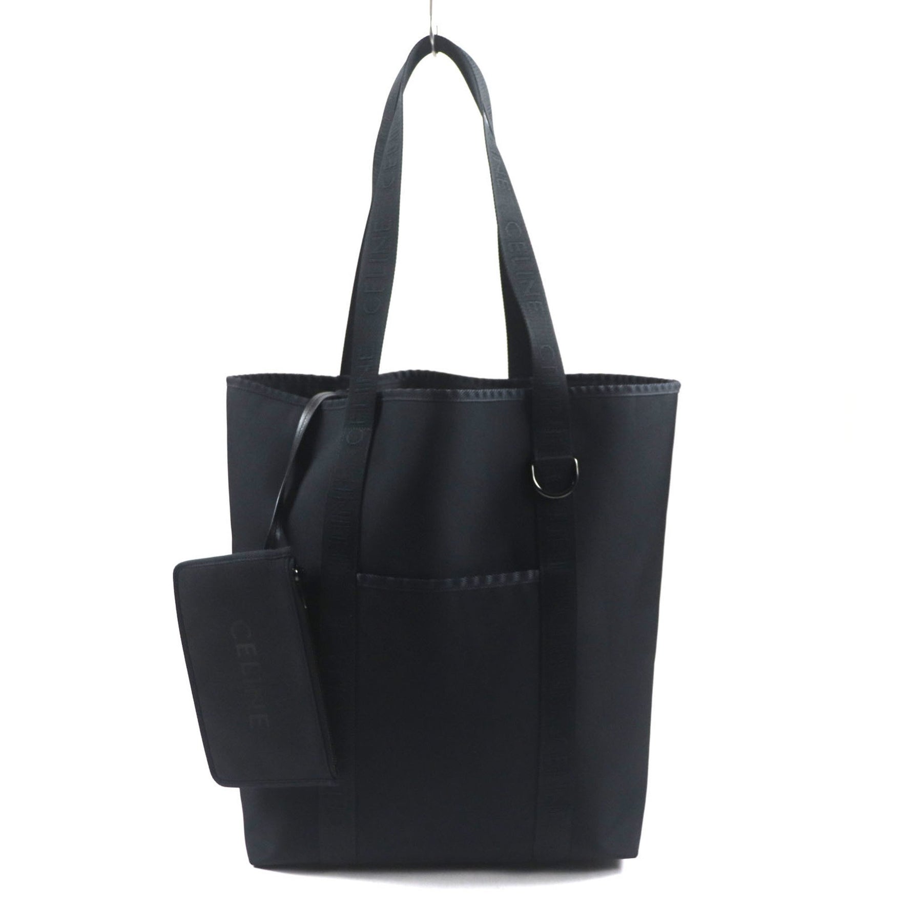 CELINE Trekking Vertical Cabas Logo Nylon Tote Bag with Pouch, Dust Bag, Made in Italy