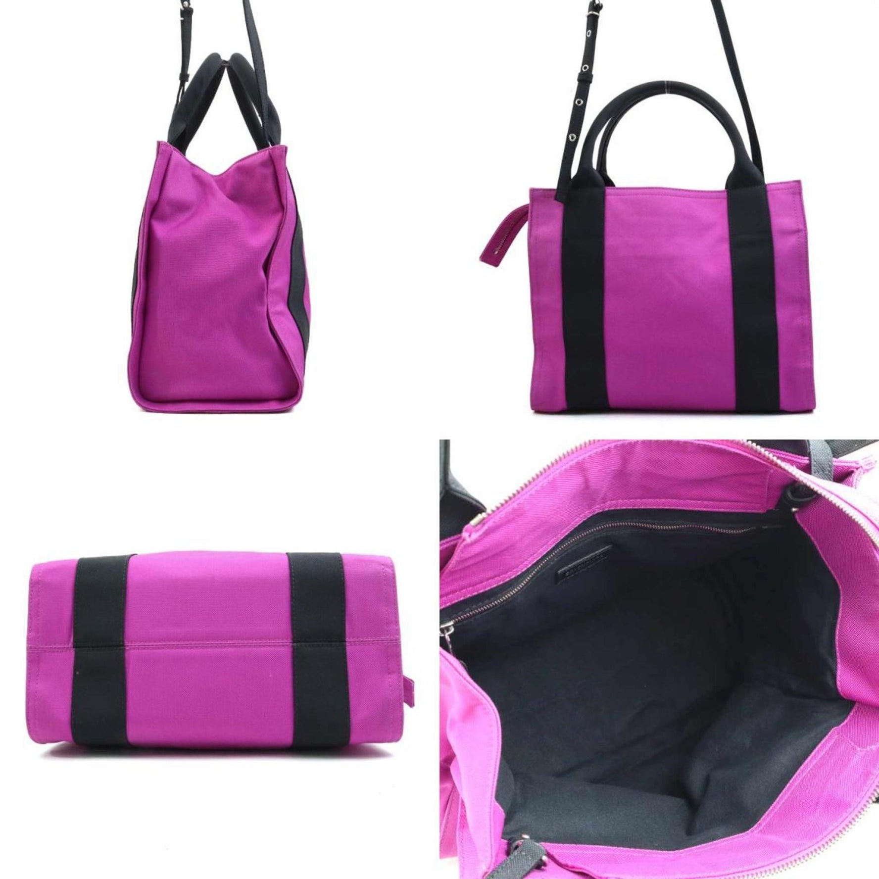 Balenciaga Handbag Shoulder Bag Canvas Purple Black