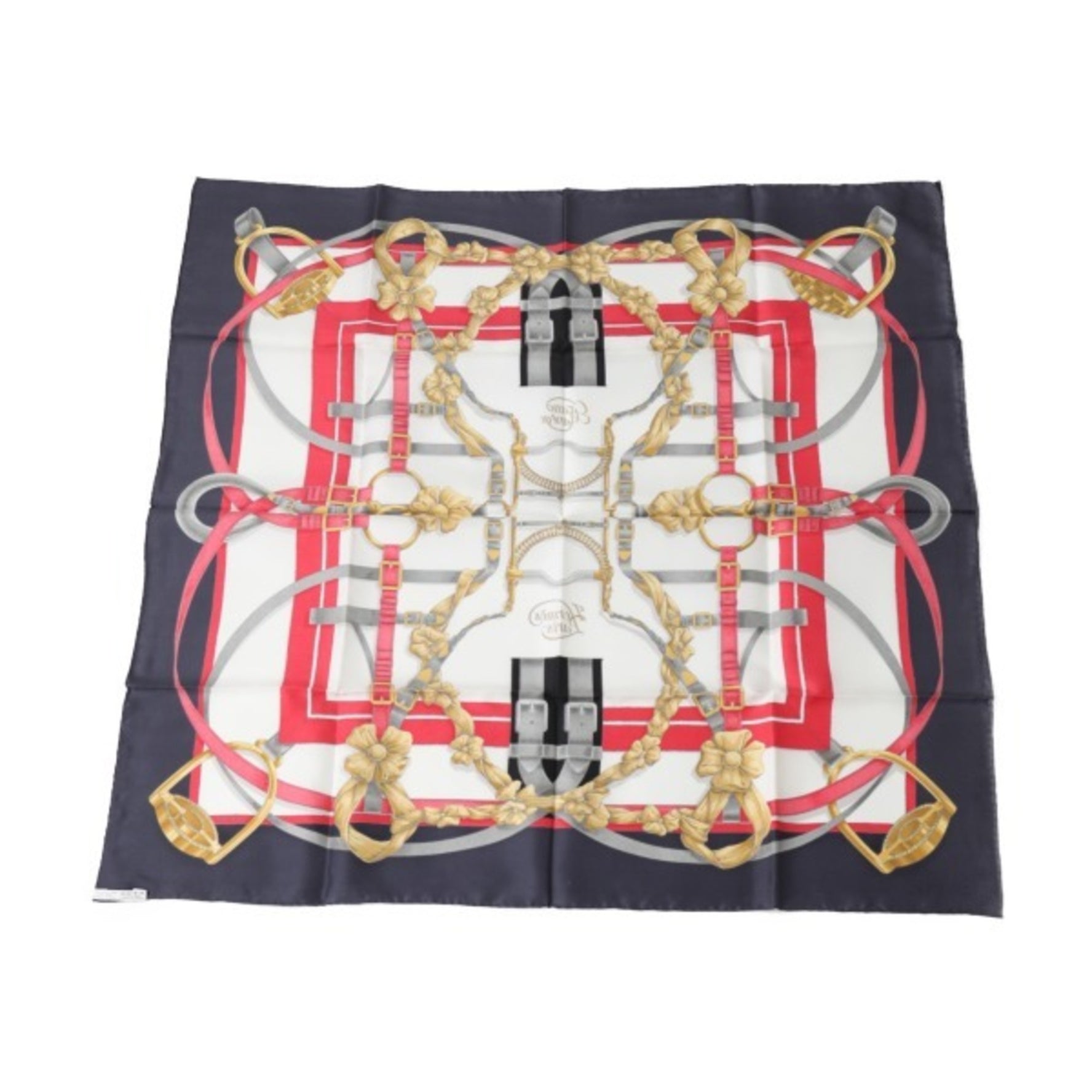 HERMES Crano Manege Navy Scarf