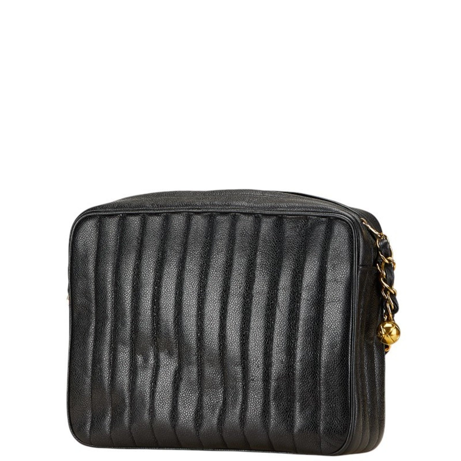 CHANEL Mademoiselle Coco Mark Chain Shoulder Bag in Caviar Skin