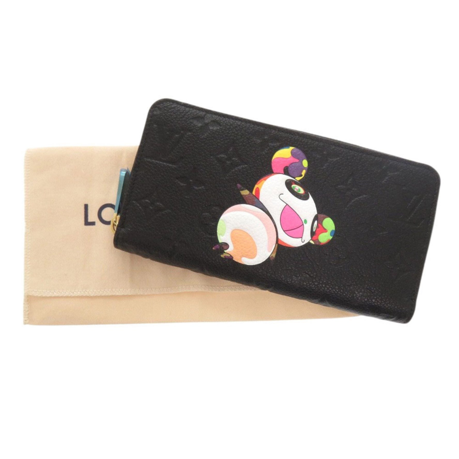 Unused Louis Vuitton Zippy Wallet, LV x TM, Takashi Murakami, Japan Limited Edition, Monogram Empreinte Panda, IC Noir, Long Wallet 1171, LOUIS VUITTON