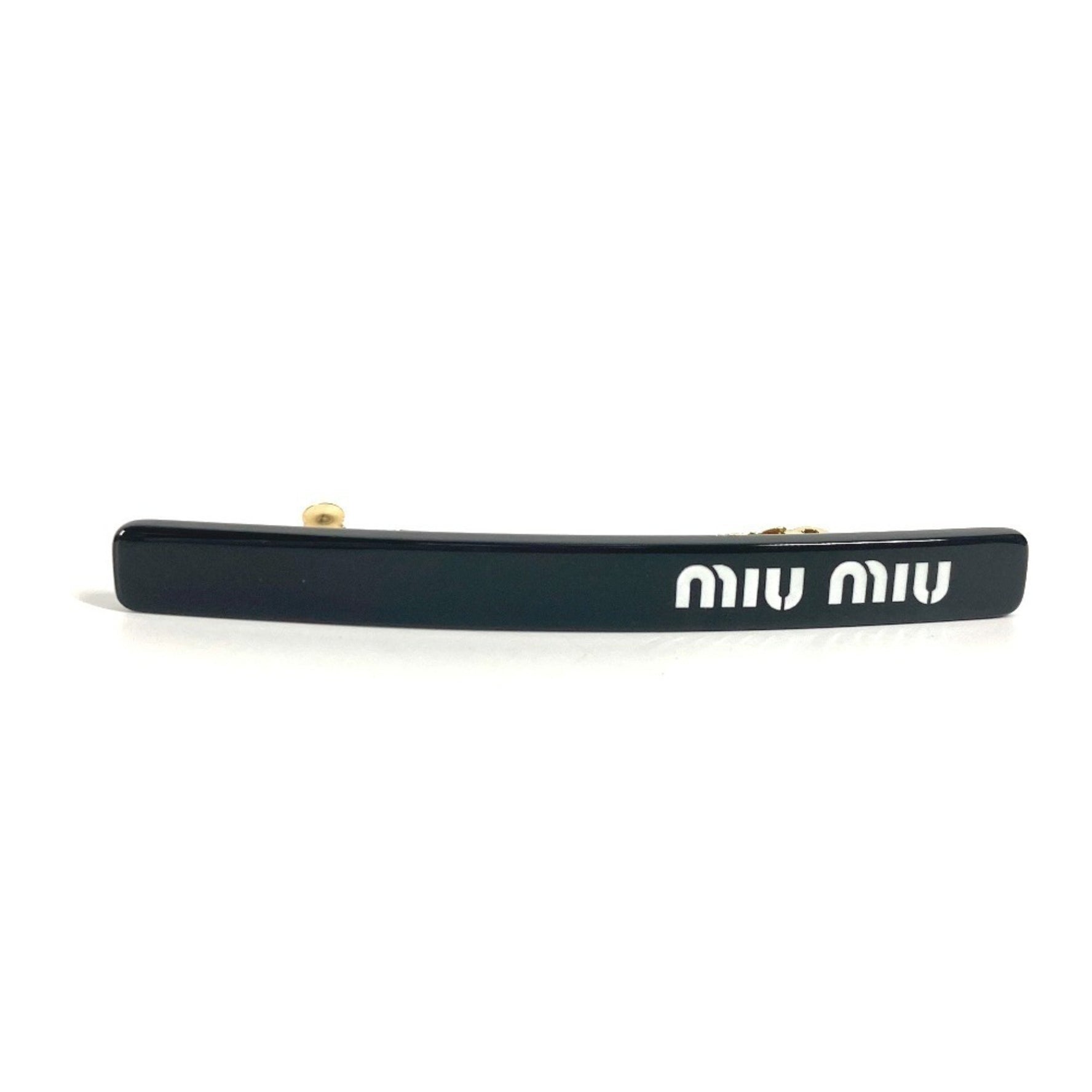 Miu Miu miu Miu Logo Hair Accessory Barrette Plastic Black