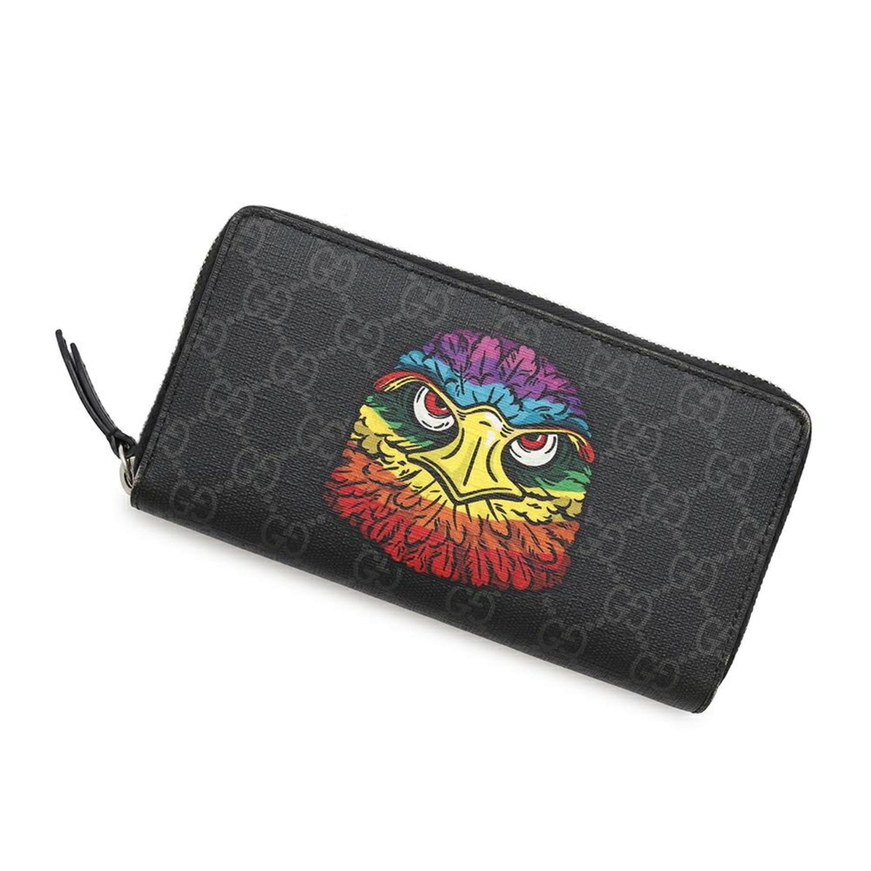 Gucci Long Wallet GG Supreme Eagle Zip Around Men's Round