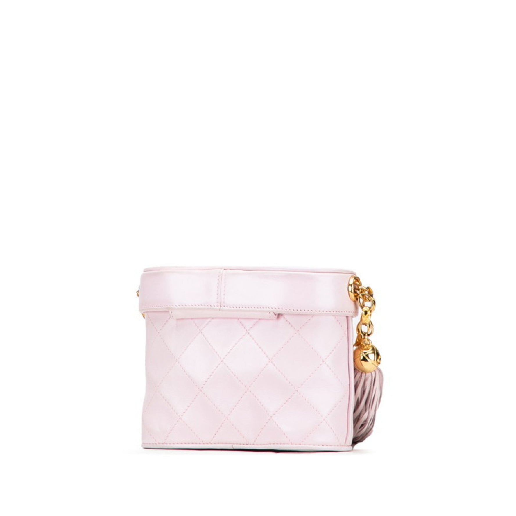CHANEL Matelasse Coco Mark Fringe Chain Shoulder Bag Lambskin